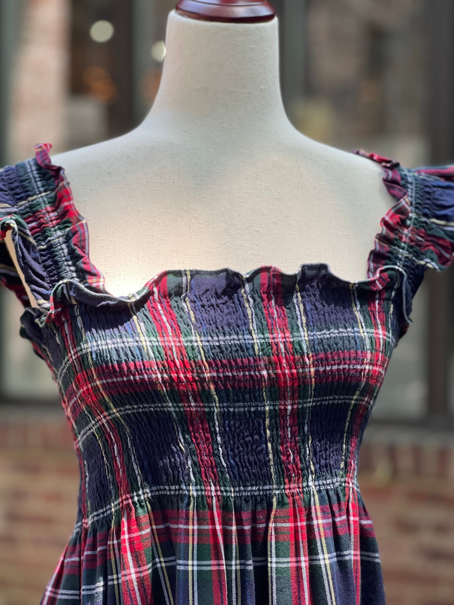 Hill House Ellie Nap Dress in "Iris Tartan" Size XS