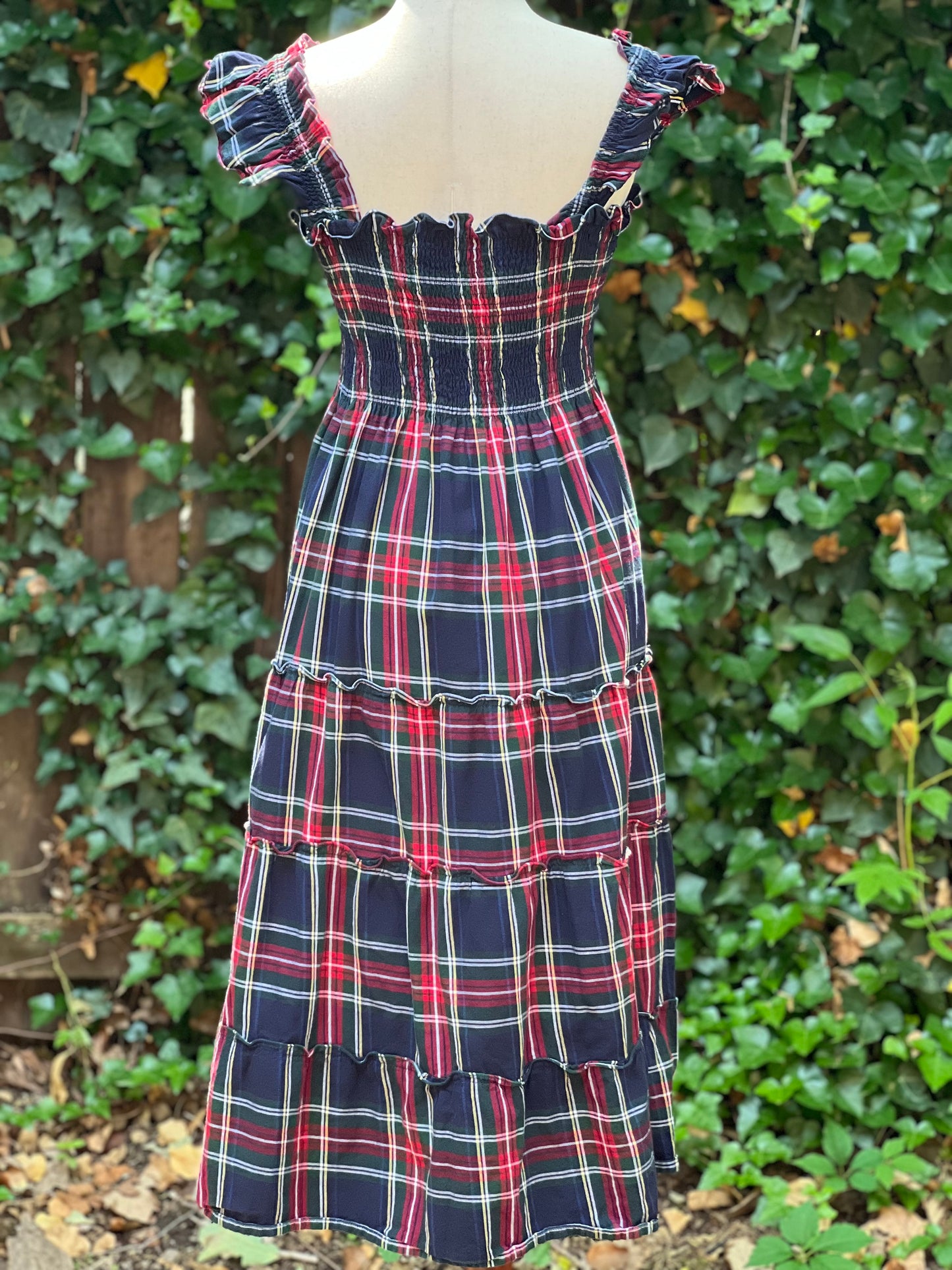 Hill House Ellie Nap Dress in "Iris Tartan" Size XS