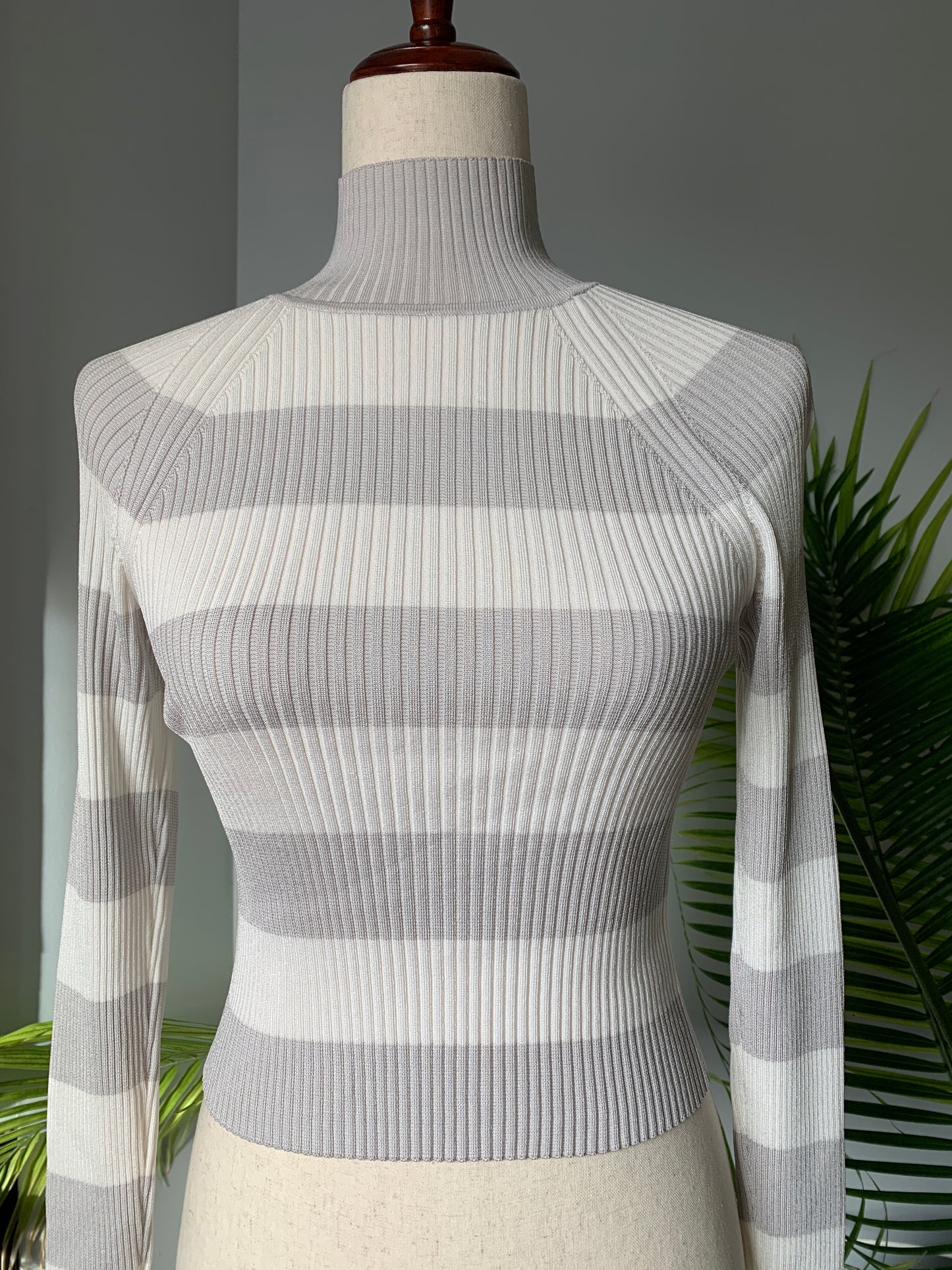 Sweater Zimmerman Cropped Striped Long Sleeves, Sz 0