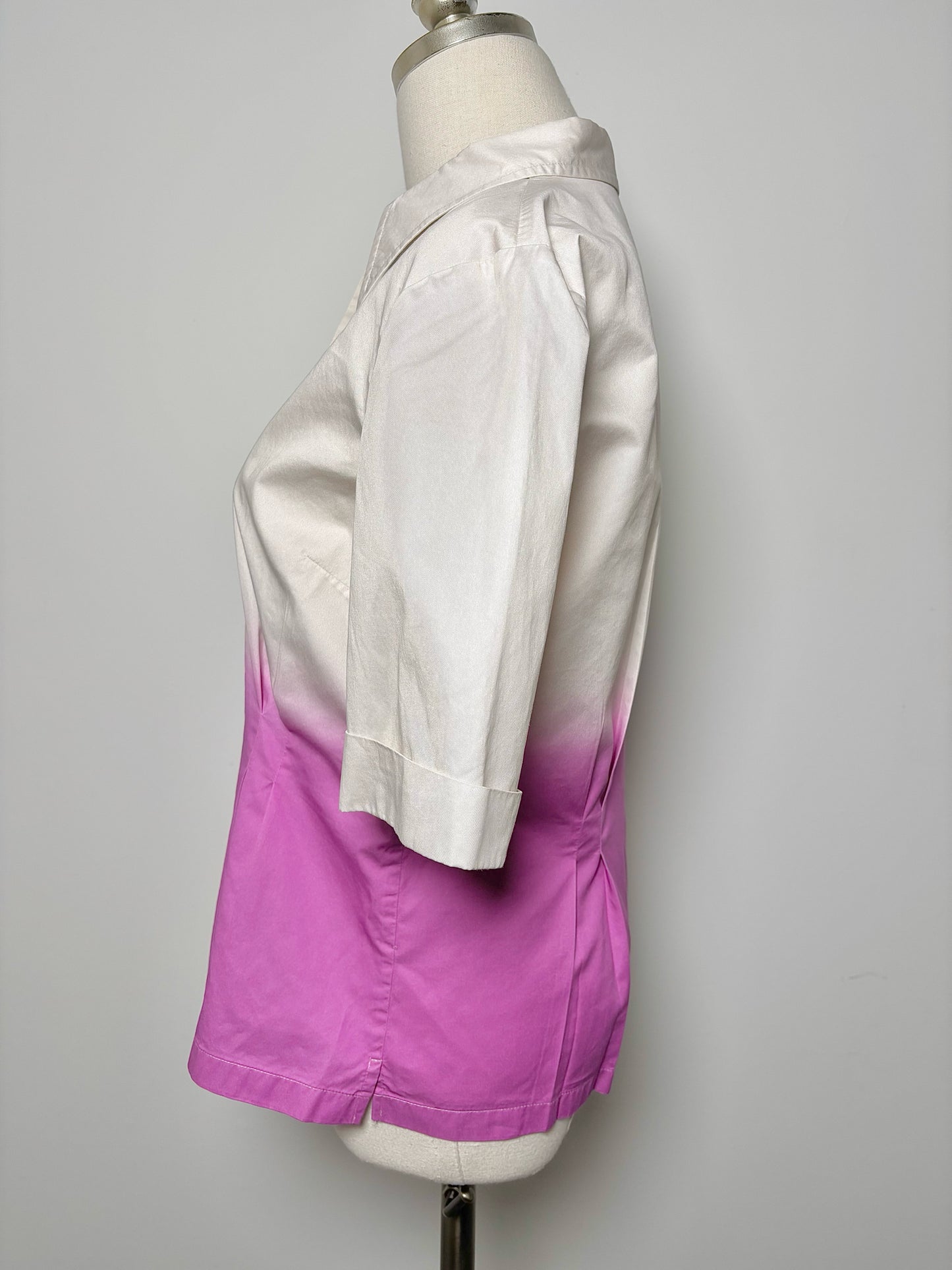 Women Size 40 (10, US) Dries Van Notten Gray, Purple Ombre Cotton Shirt