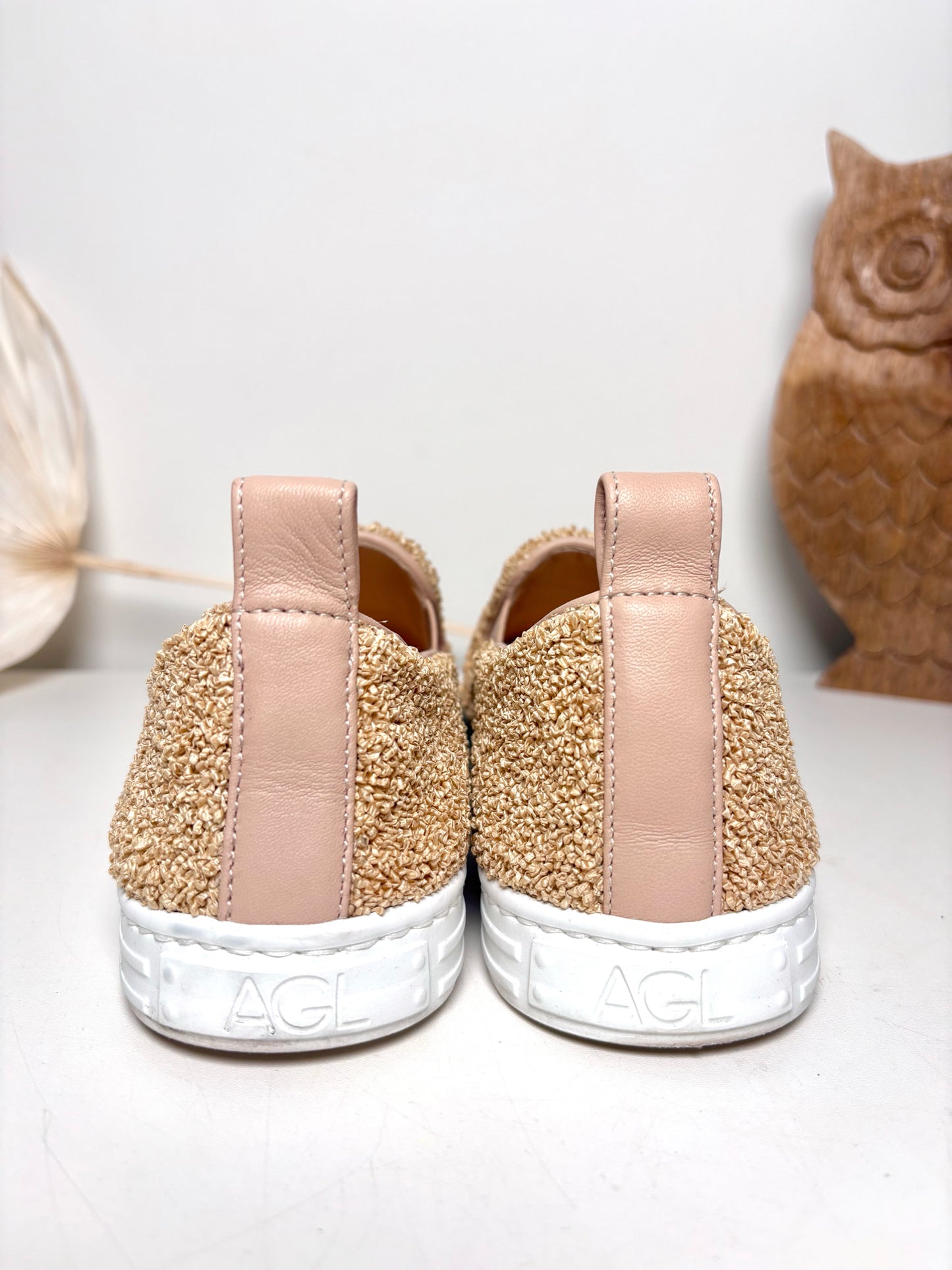 W Shoe Size 36 (5.5/6 US) AGL Tan Fabric Sneakers