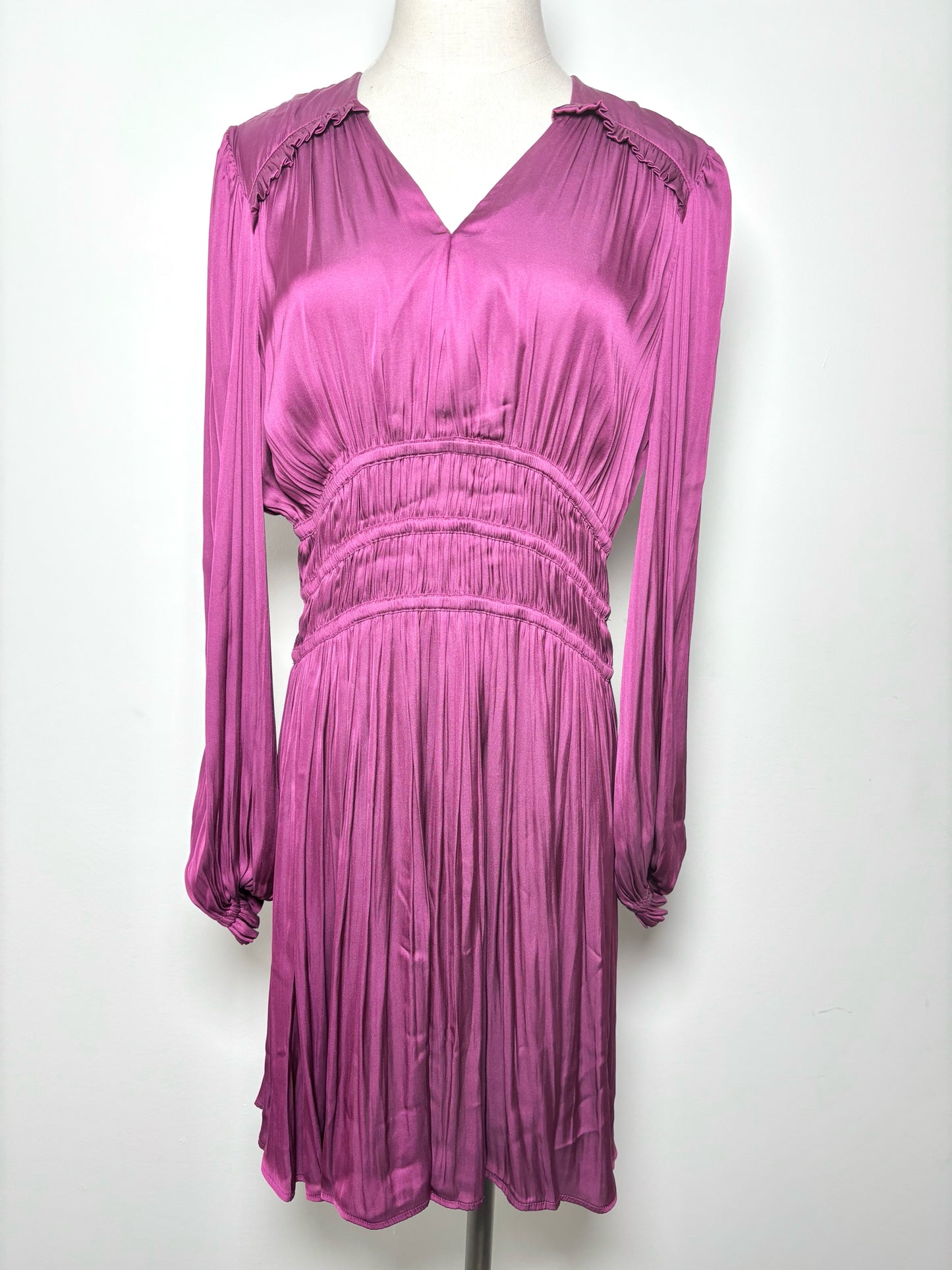 Women Size 42 Maje Plum Solid Polyester Dress