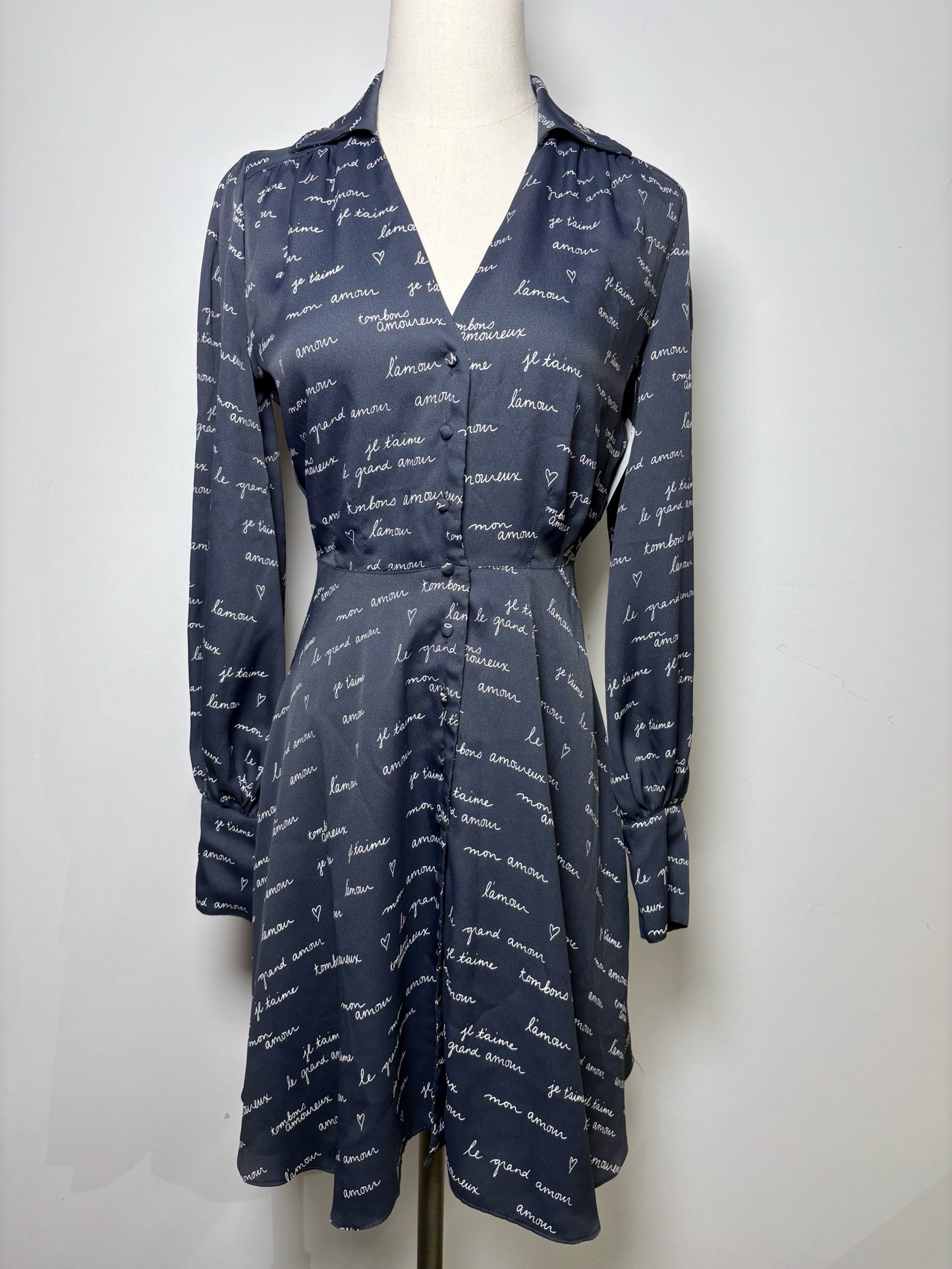 Women Size 0 Joie Black & White Words Dress