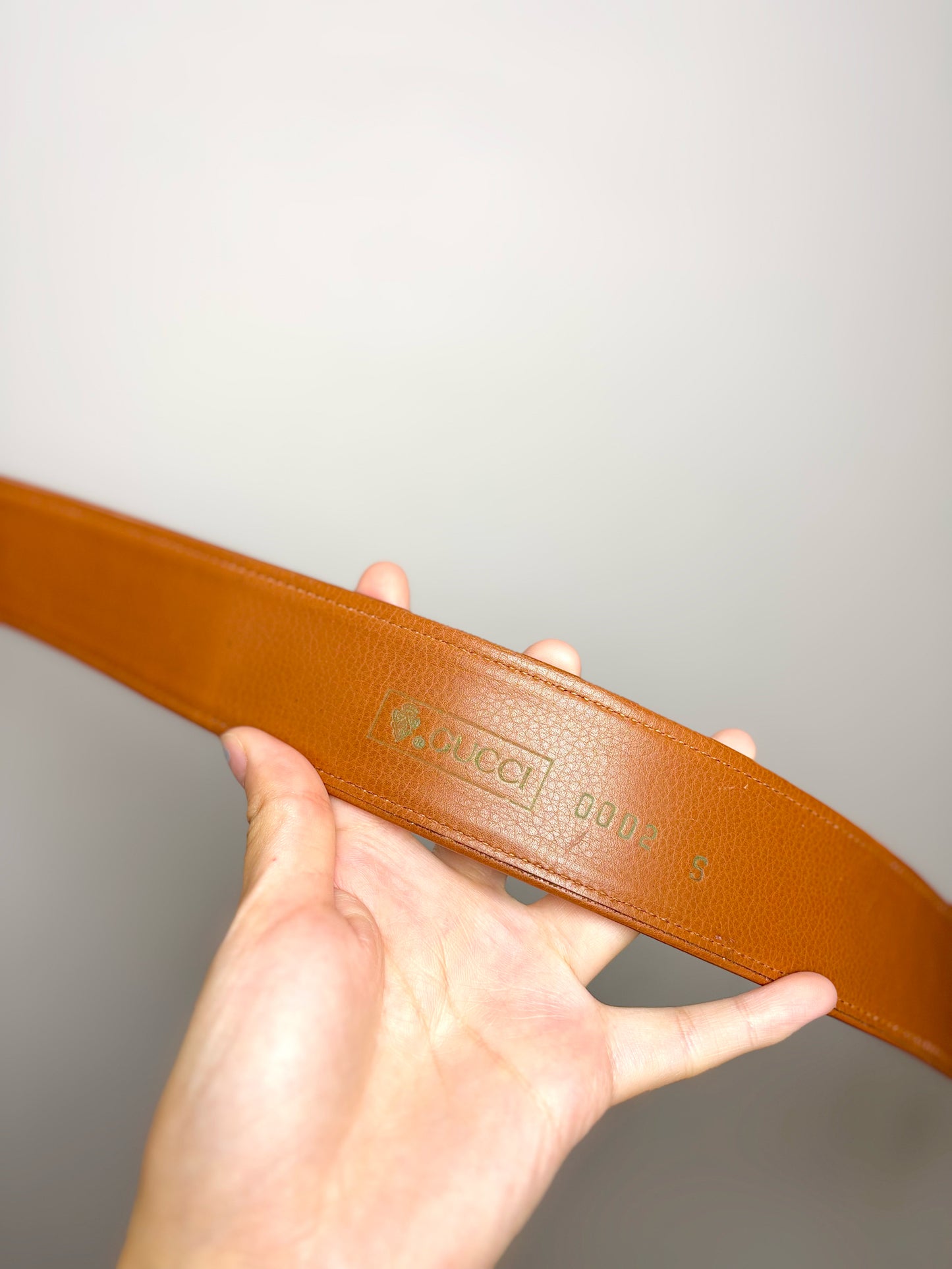 Gucci Leather S Cognac 1.5" Belt