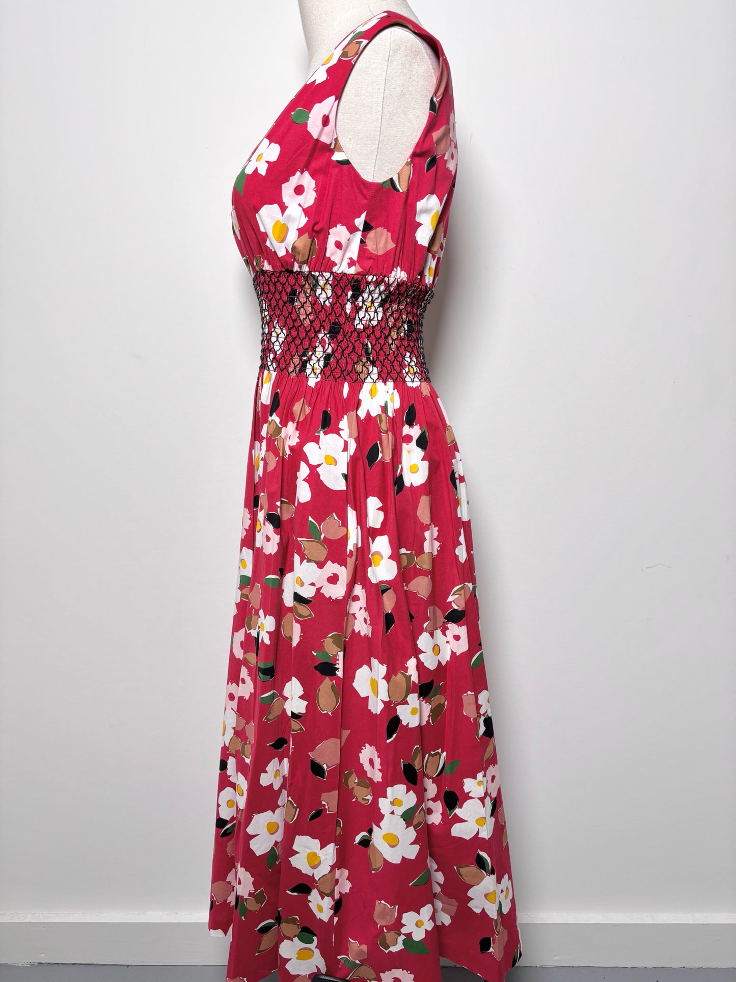 Women Size XS Kate Spade Madison Ave Red, white, black, green Floral NWT Dress