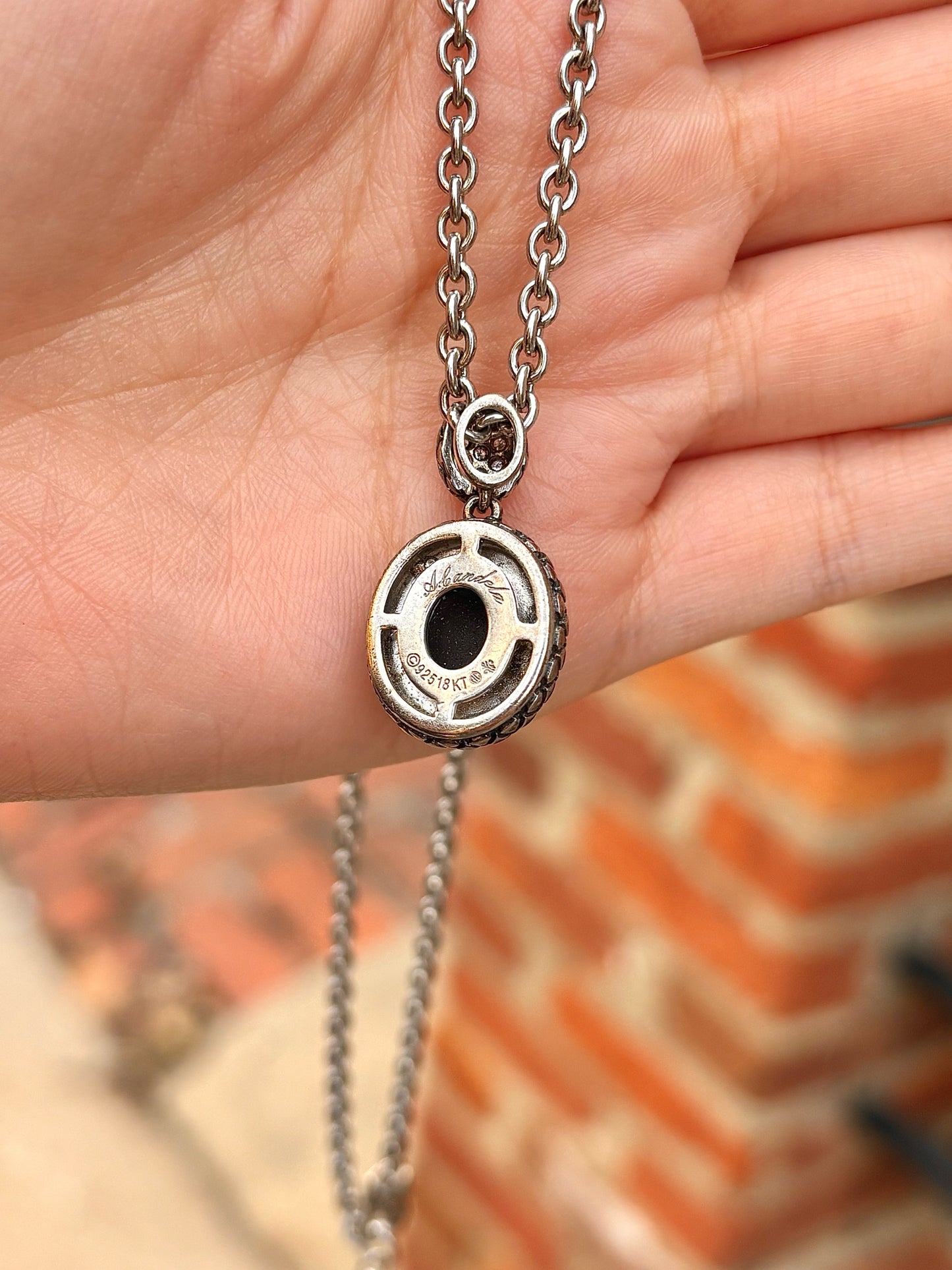 Andrea Candela Onyx 18K Gold, 925 Sterling Silver Necklace