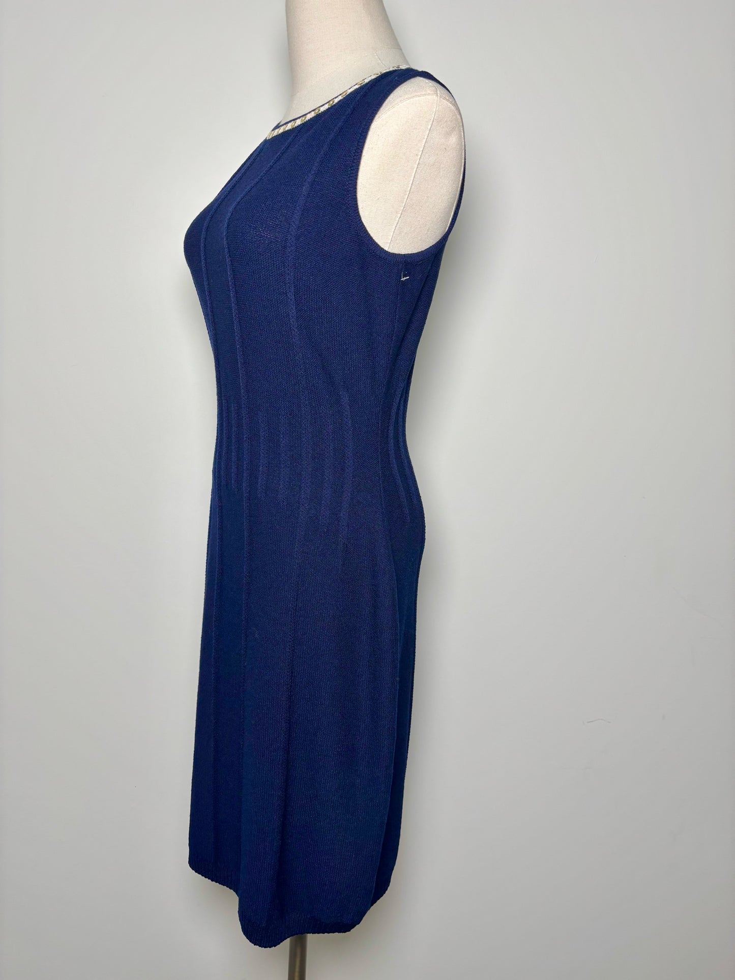 Women Size 2 St. John Sport Blue Solid Wool Dress