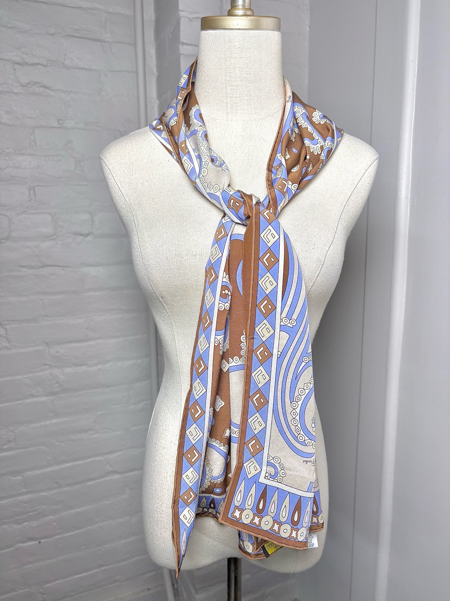 Emilio Pucci Psychedelic Print Silk 63 x 13 Scarf
