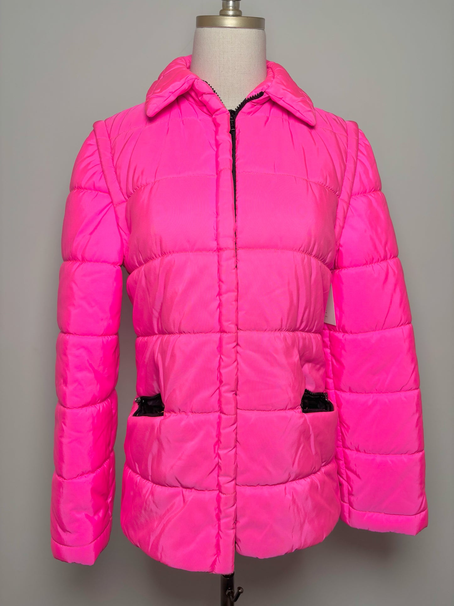 Women Size 6 Future Ozbek Hot Pink Quilted Puffer Jacket