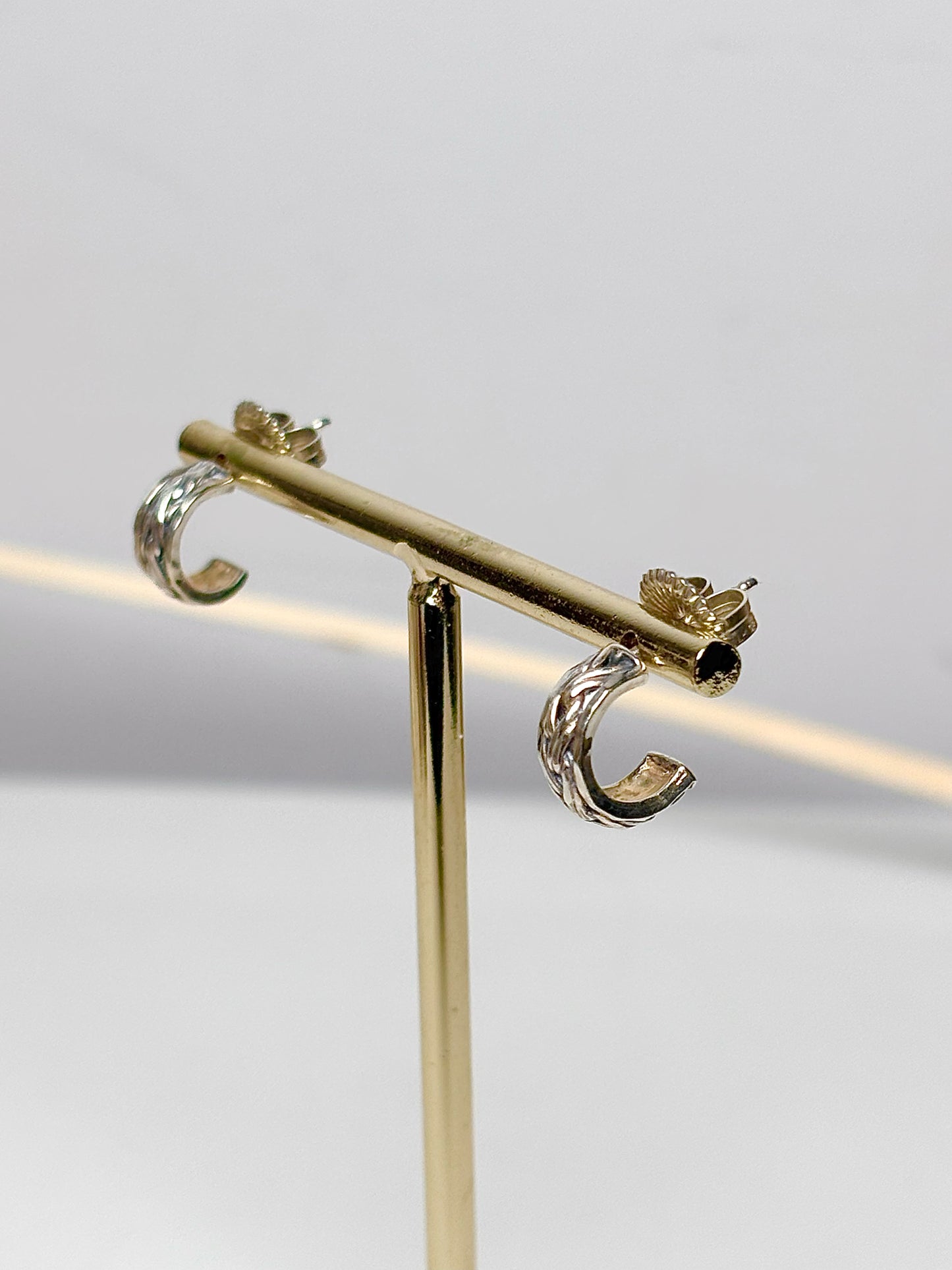 LH Earrings Half Circle Open Pierce Small Sterling Silver