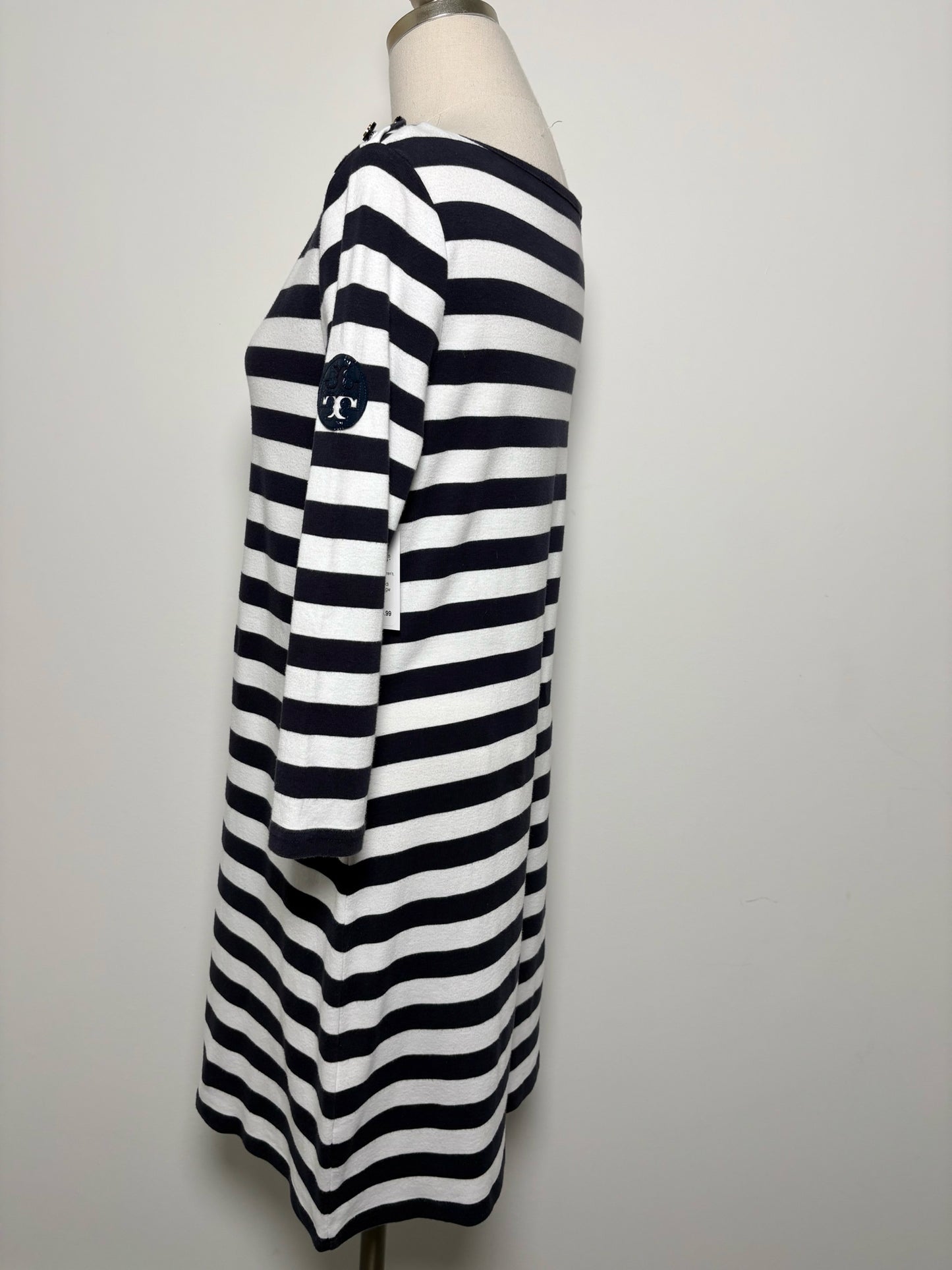 Women Size M Tory Burch Navy & White Stripe Cotton Dress