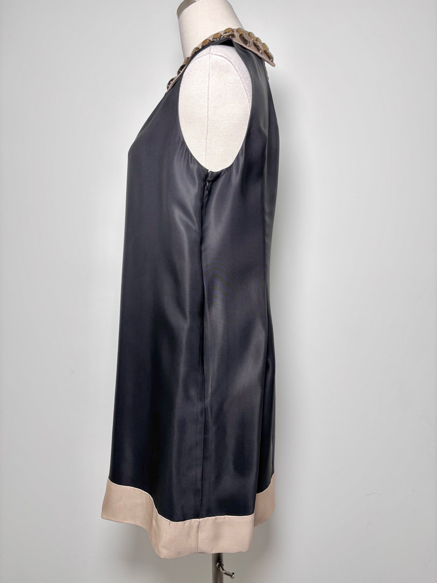 Women Size 10 Kate Spade New York Black w/Khaki Accents Shift Dress