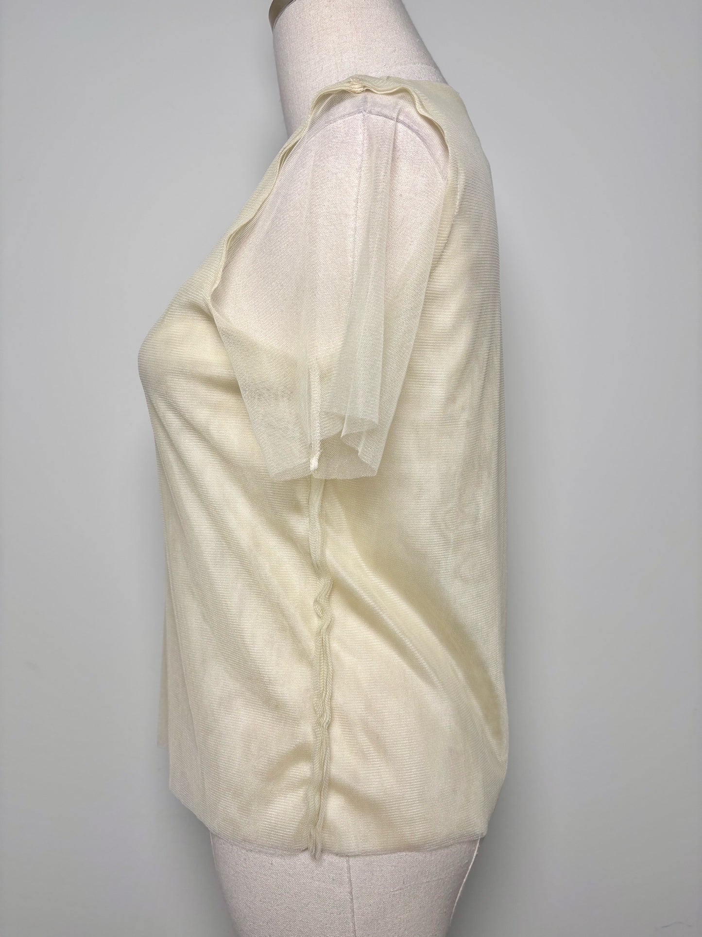 Women Size S Comme des Garcon Buttercream Solid 100% Nylon Shirt