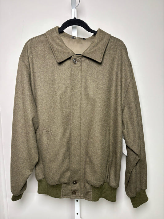 Carroll and Company Beverly Hills Olive Green Wool, Cashmere Solid Men's Jacket