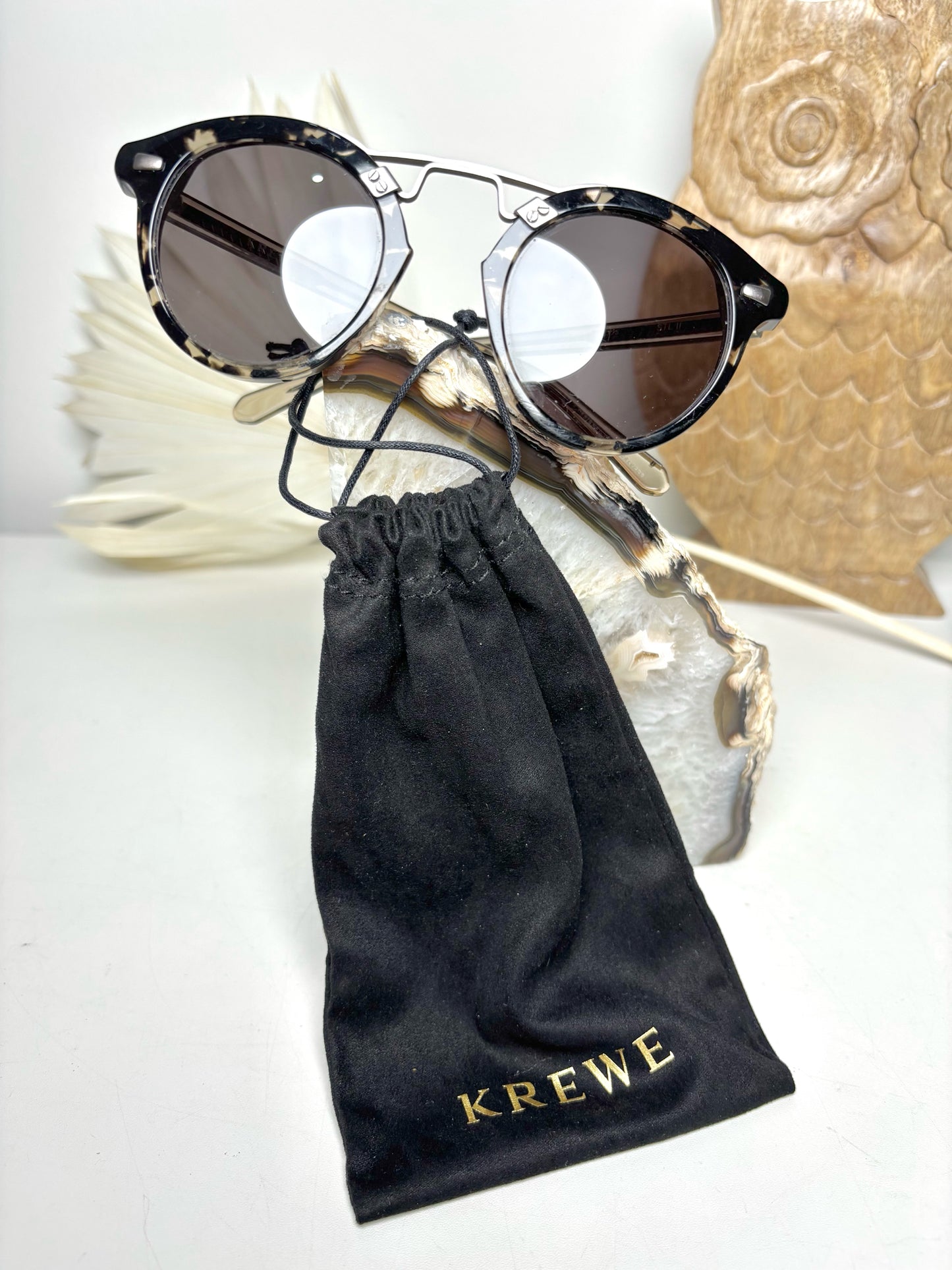 Acetate Krewe Black, Gray 4825 STL II Iconic Classic Sunglasses