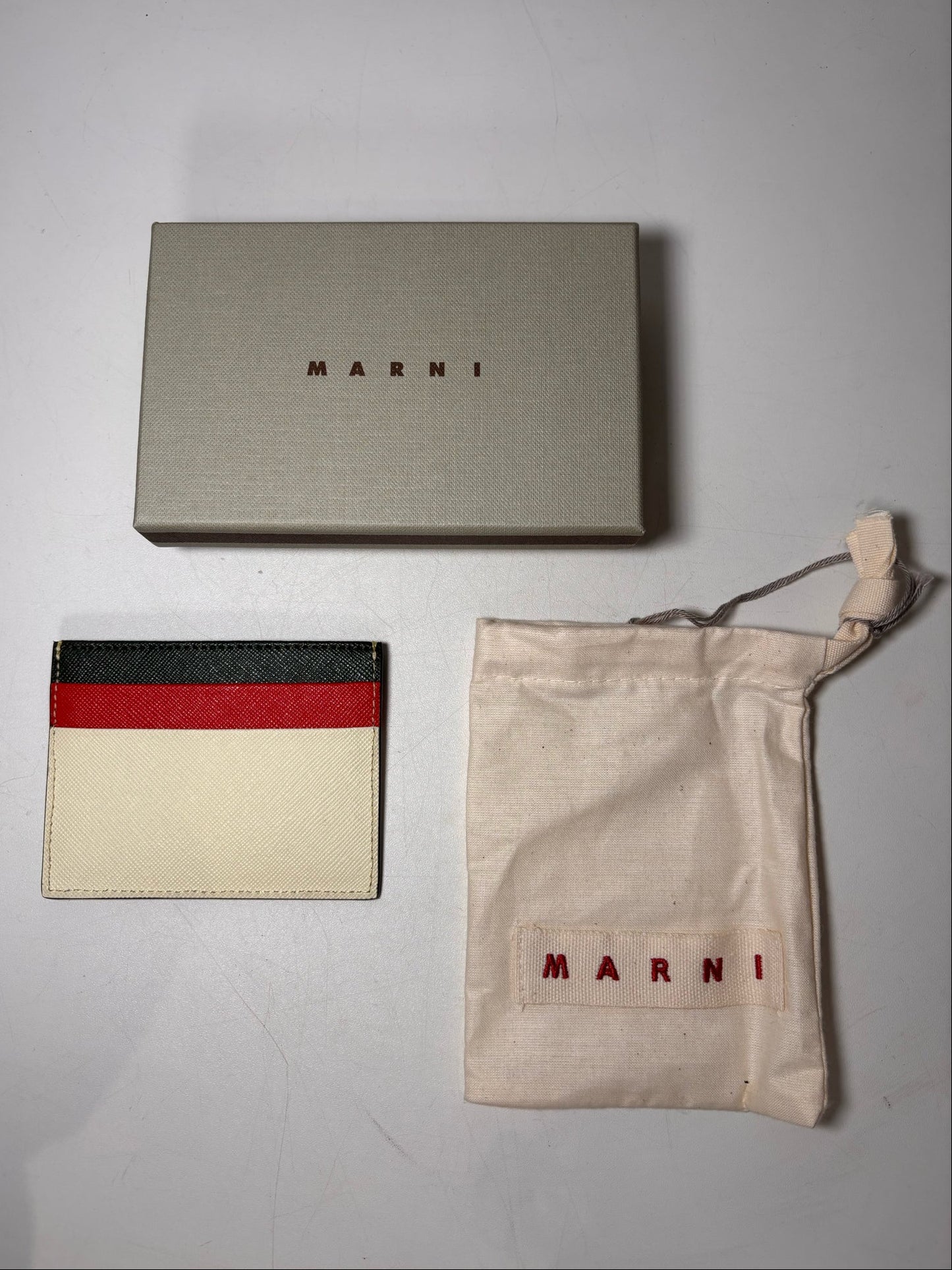 Marni Cream, Orange, Green Cardholder NWT Pre-owned Wallet