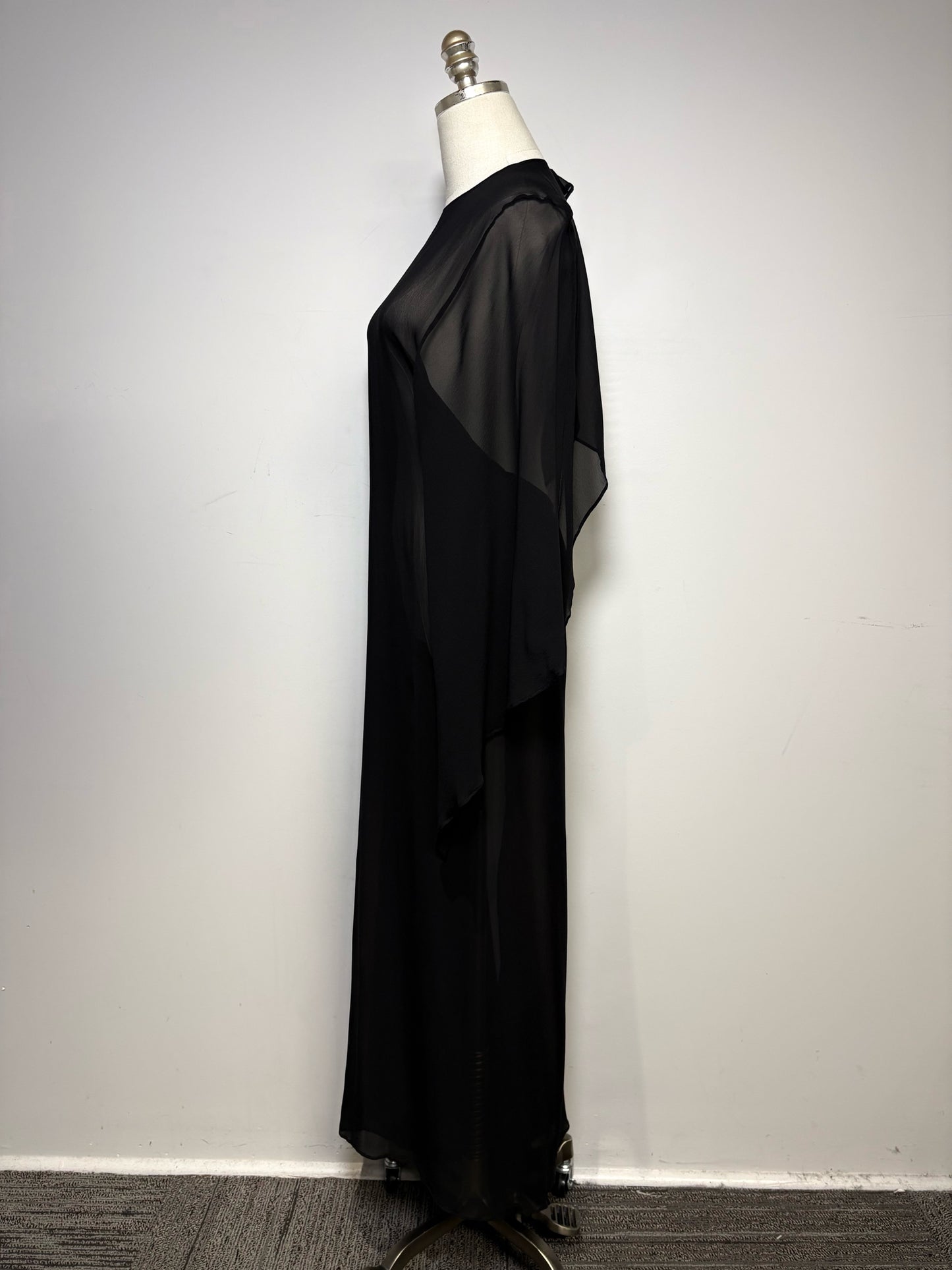 Women Size 40 Maison Margiela Black Sheer Pure Silk Vintage Pre-owned Dress