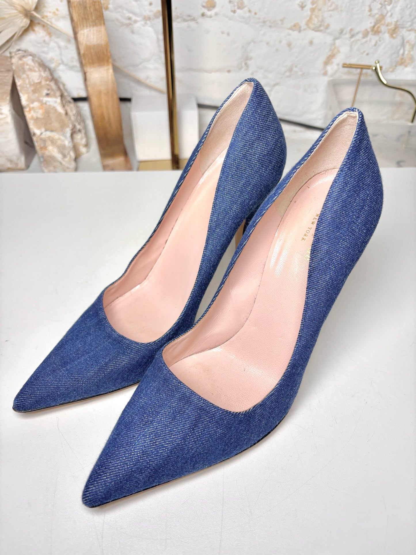 W Shoe Size 9 Kate Spade New York Blue Denim Heels