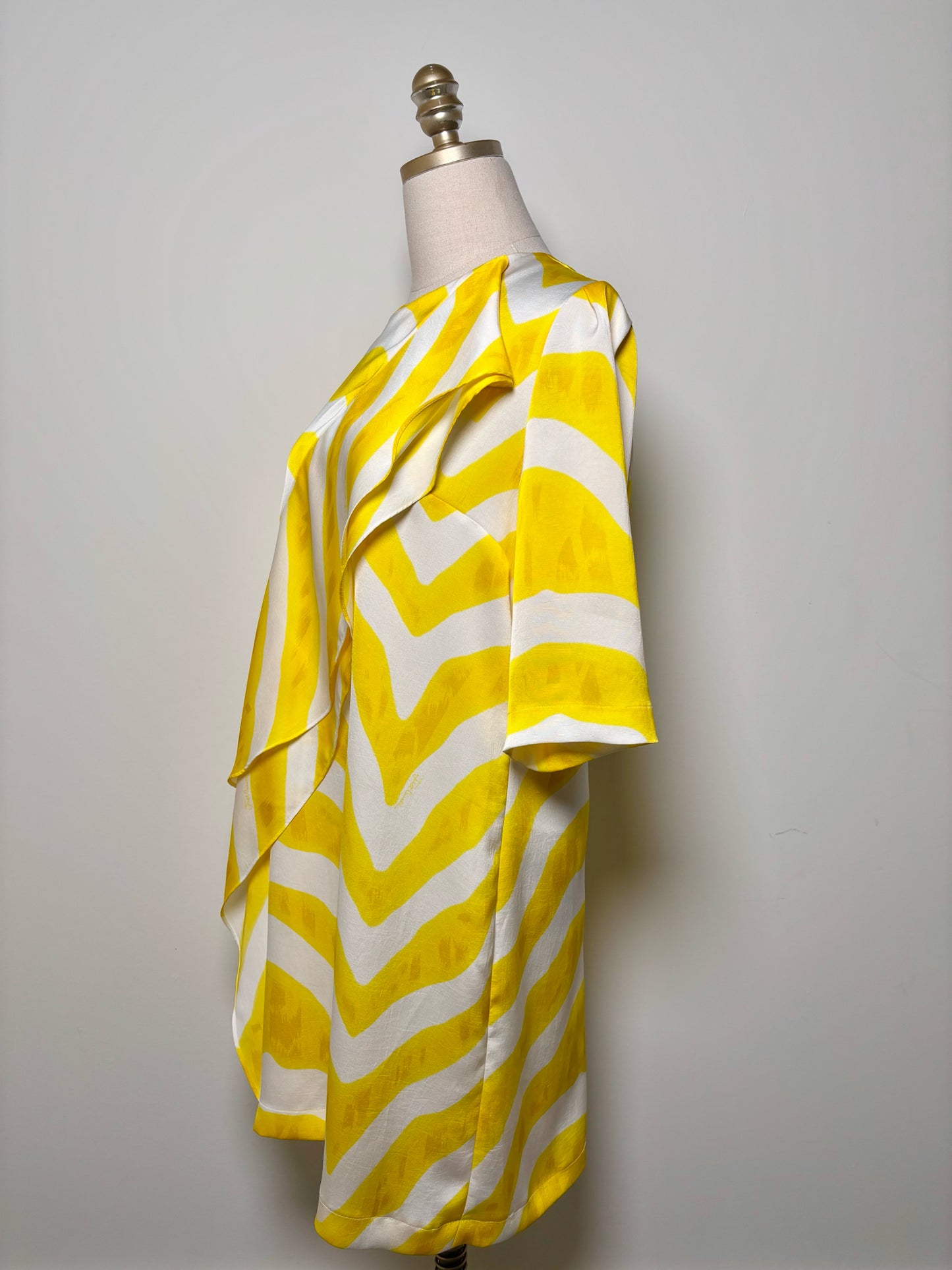 Women Size 46 Just Cavalli Yellow, White Stripe Dress