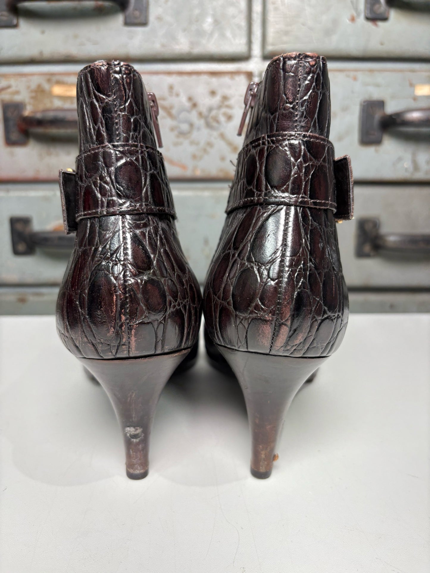 W Shoe Size 9 Talbots Chocolate Brown Leather Boots