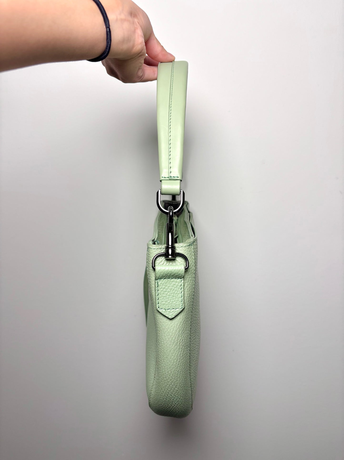 Botkier New York Solid Leather Pistachio Green Saddle Bag