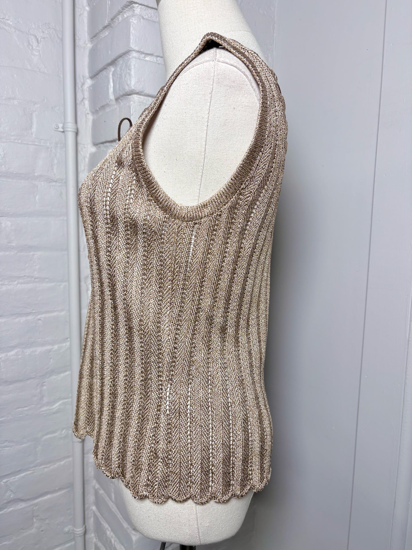 Women Size One Size St. John Beige Knitted Tank Top