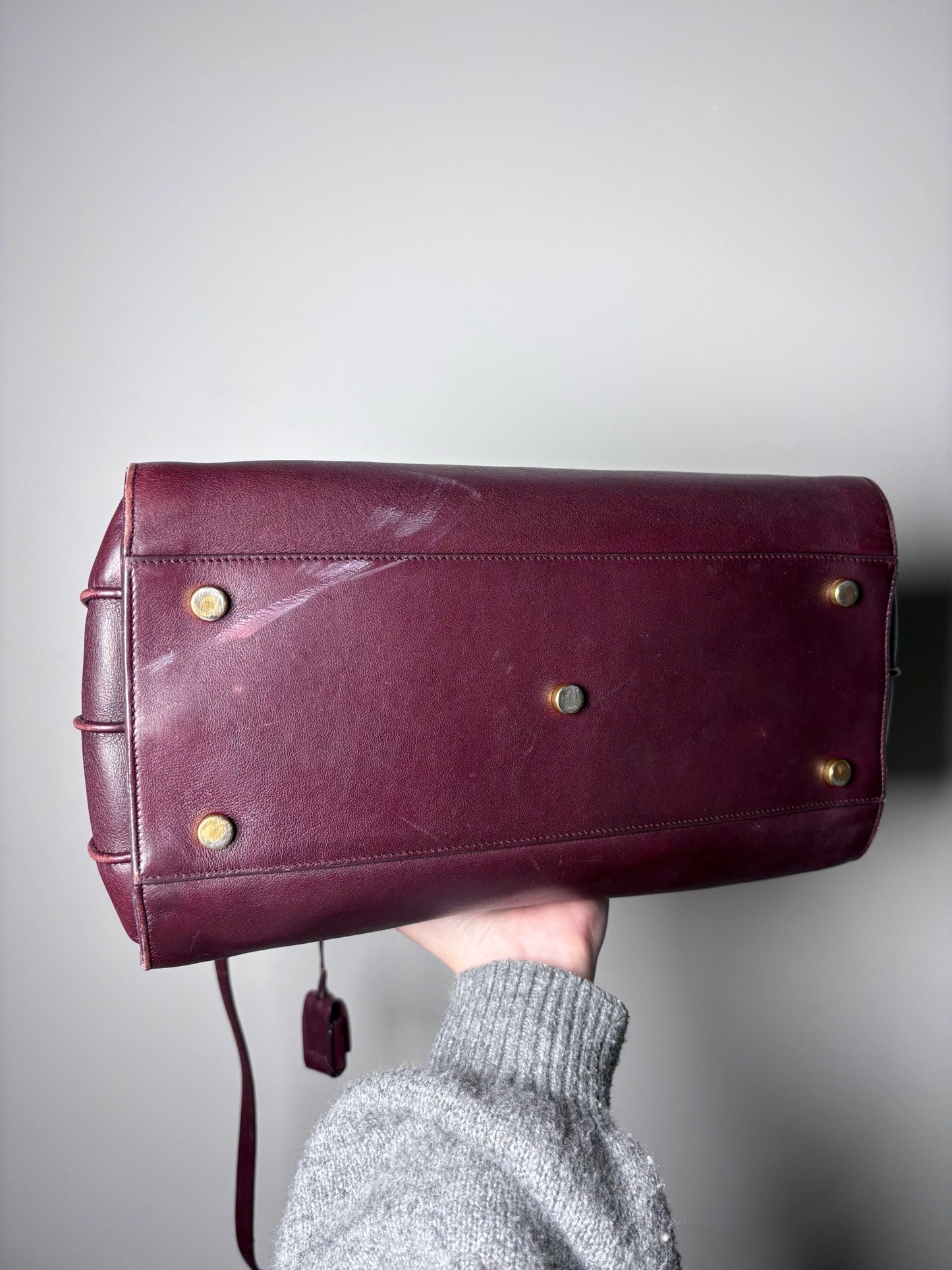 Saint Laurent Sac De Jour Burgundy Leather Iconic YSL Classic 2024 Pre-owned