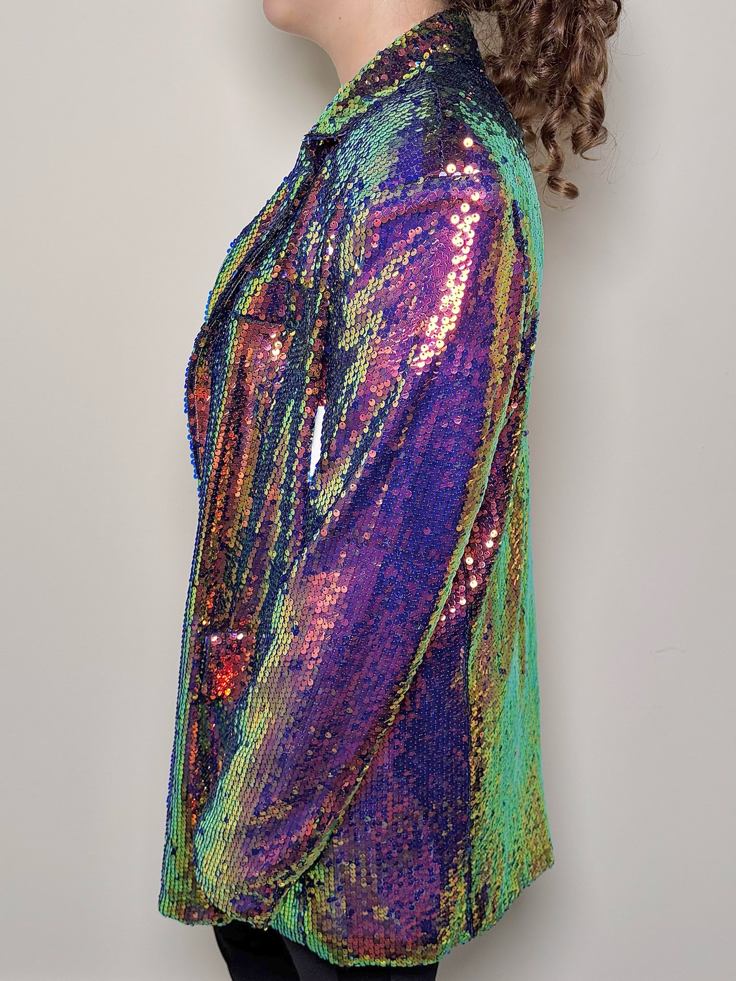 Women Size S KATE HEWKO Multi-Color Sequins NWT Lux Jacket