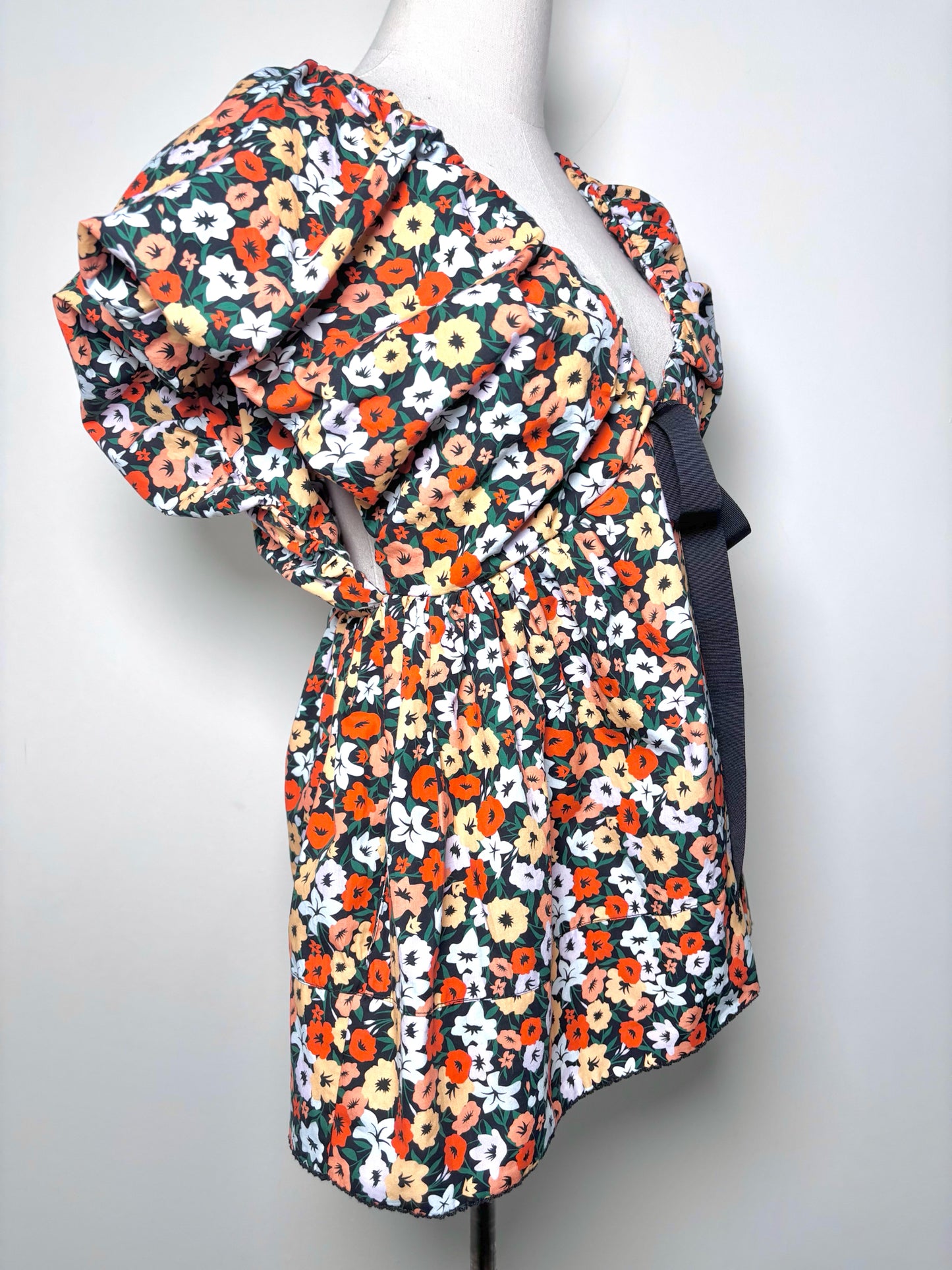 Women Size M Aguabendita Orange, green, red, blue Floral Cotton Blouse