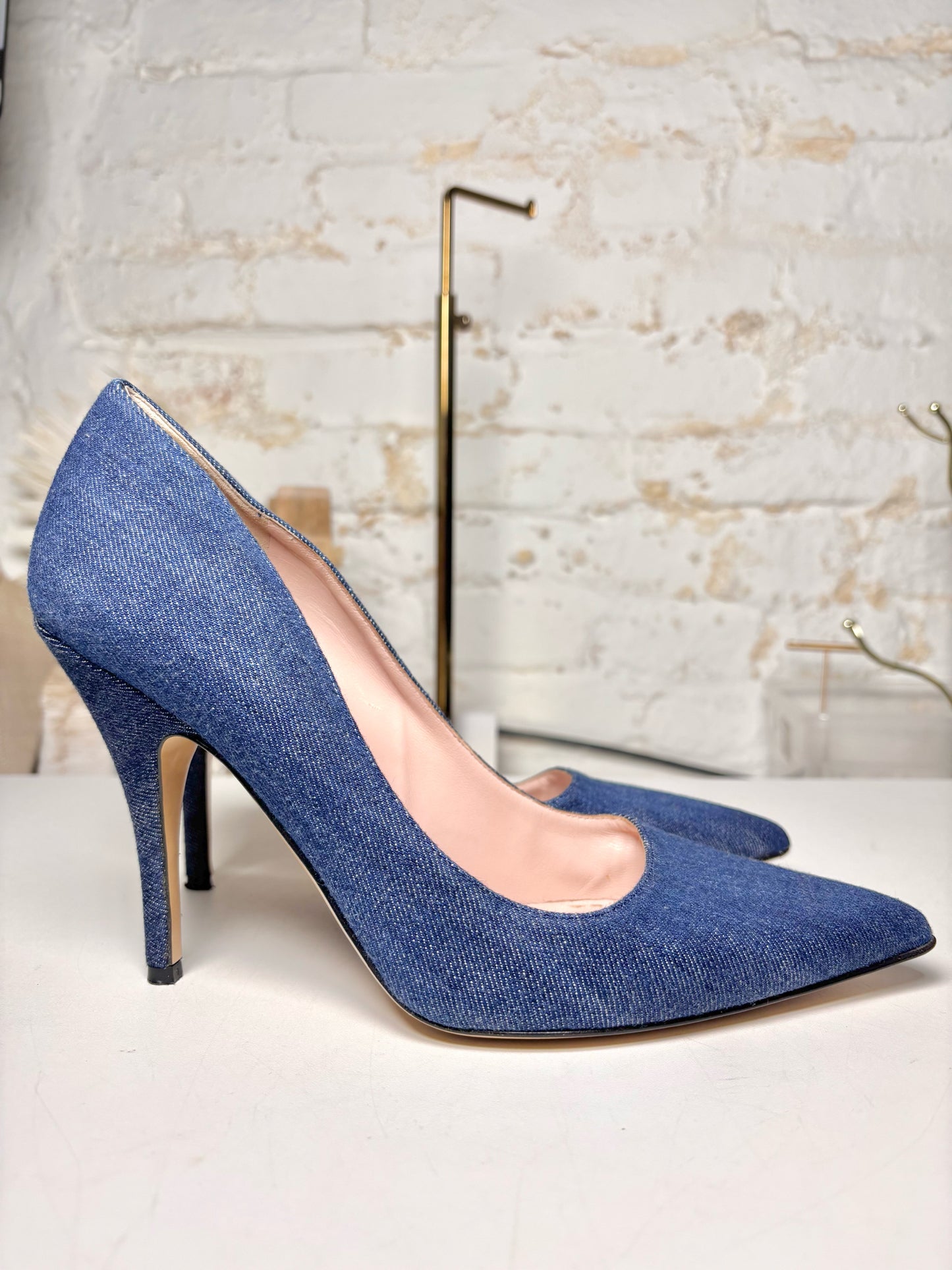 W Shoe Size 9 Kate Spade New York Blue Denim Heels