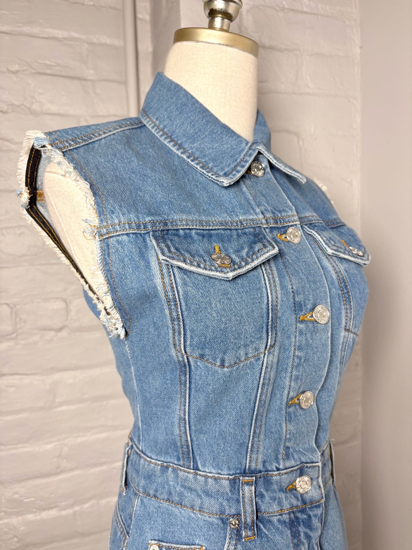 Women Size XS Moschino Jeans Blue Plaid Hem Dress
