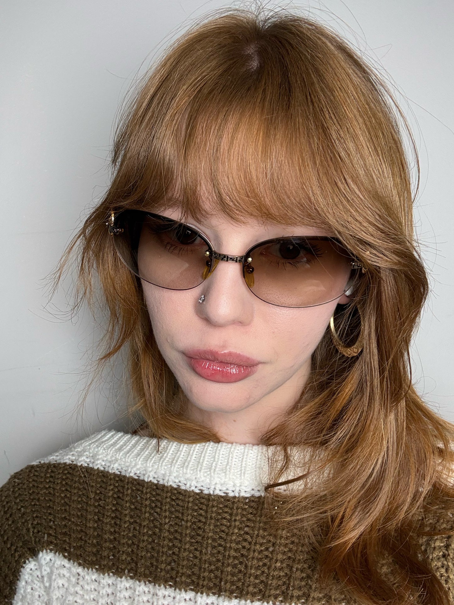Fendi FS481 Vintage Pre-owned Gradient Brown Sunglasses