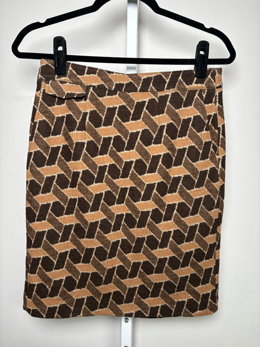 Women Size 6 Diane Von Furstenberg Brown, tan Geometric Skirt