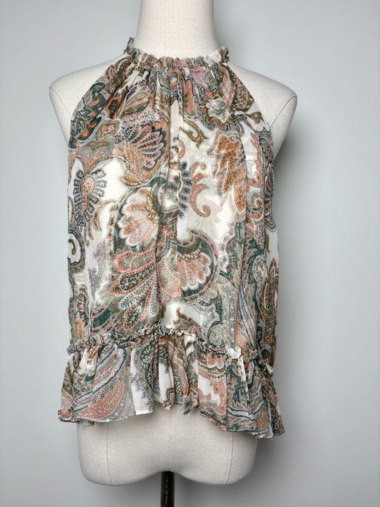 Women Size 8 Veronica Beard Multi-Color Paisley Pre-owned Tank Top