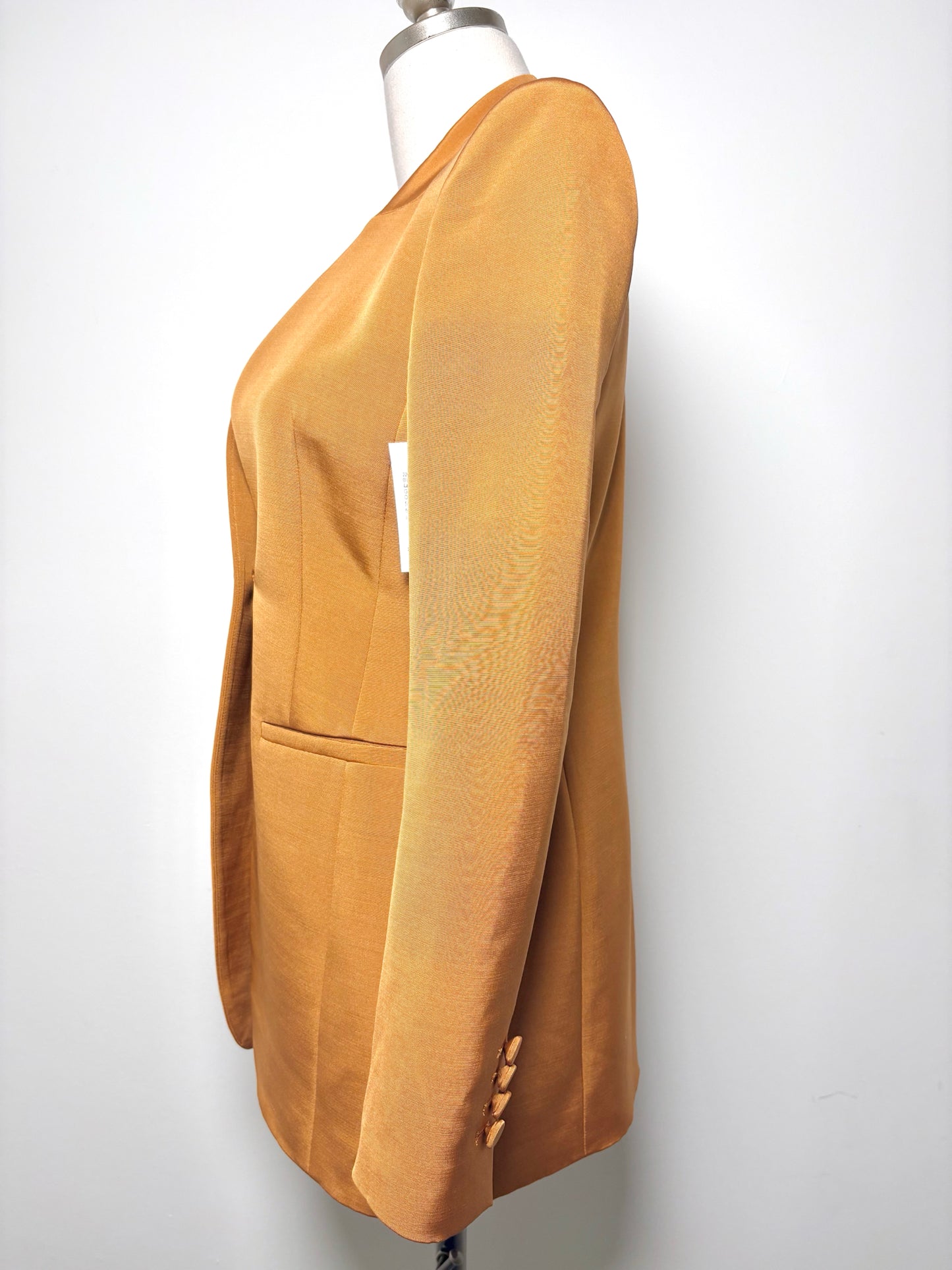 Women Size 0 Lafayette 148 Gold Solid Blazer