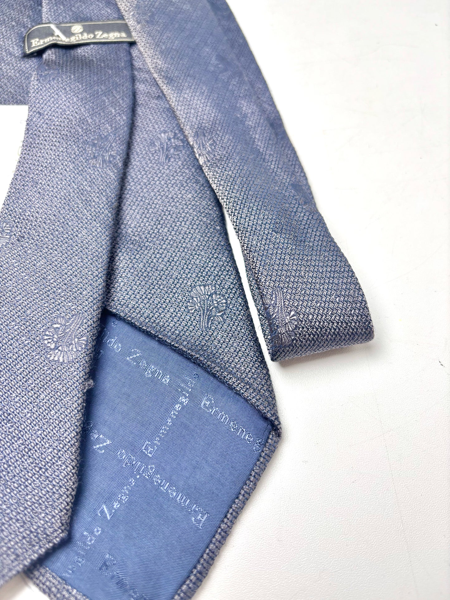 Ermenegildo Zegna Charcoal Silk Print Men's Tie