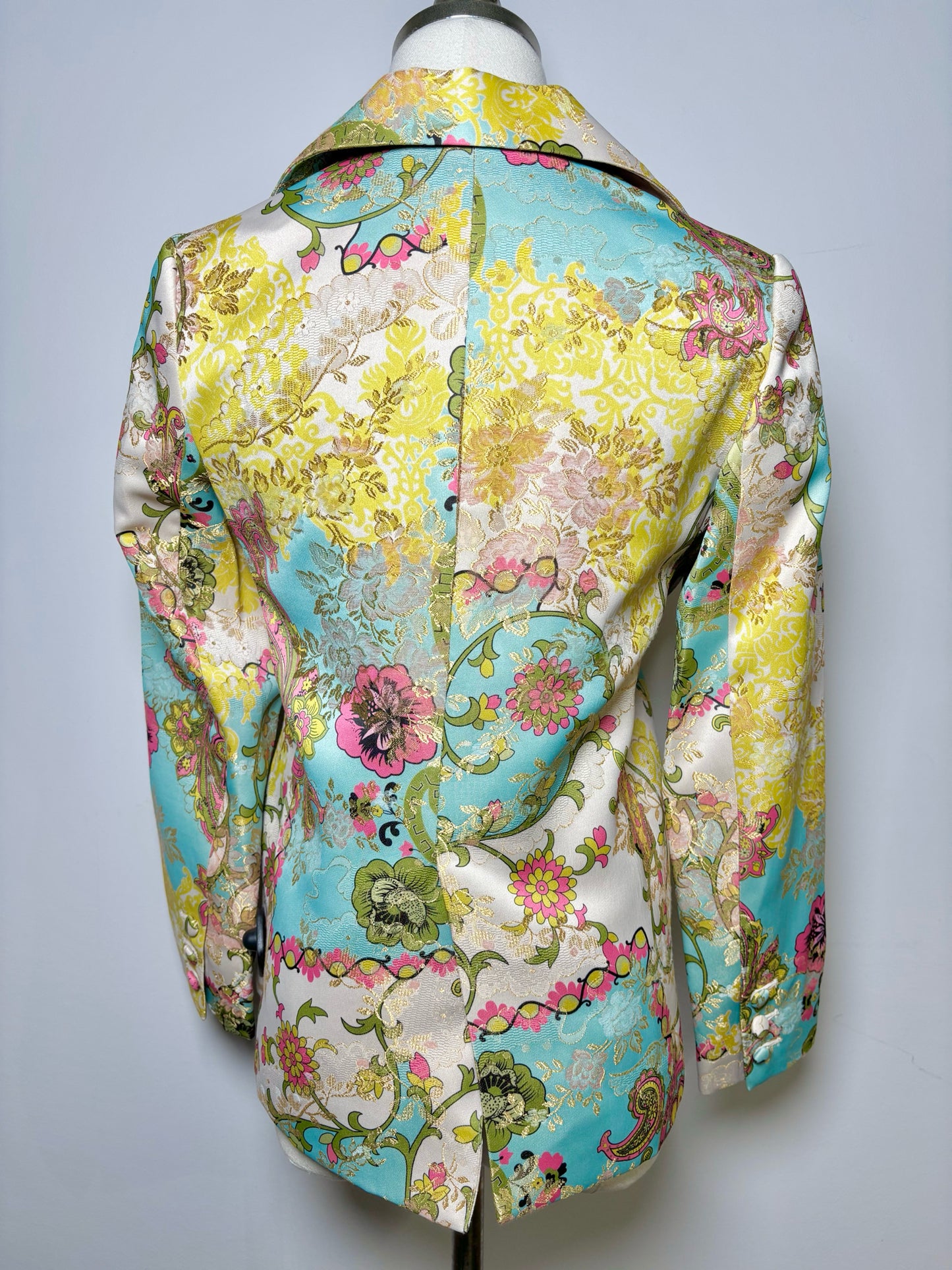 Women Size XS Cynthia Rowley Multi-Color Paisley Jacquard Blazer