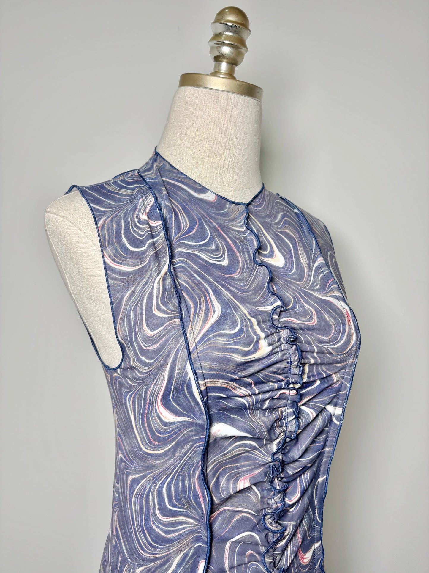 Women Size S SEA New York Blue Marble Nylon, Spandex NWT Dress