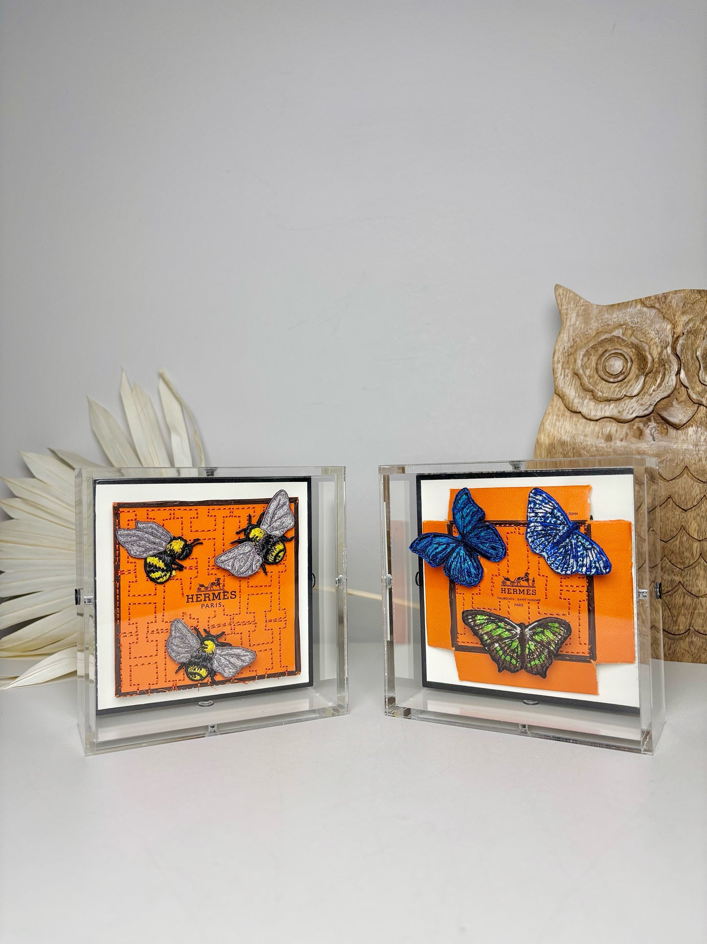 Stephen Wilson Frame Hermes Butterflies Acrylic Shadow Box