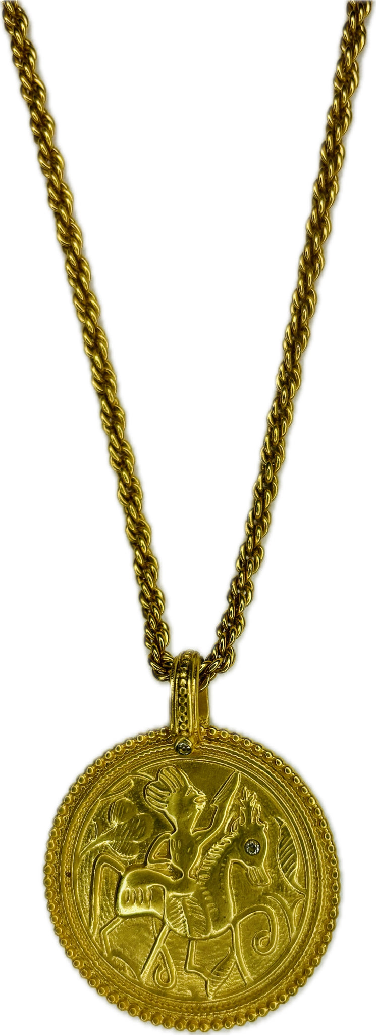 Julie Vos Gold Chalcedony Blue Necklace