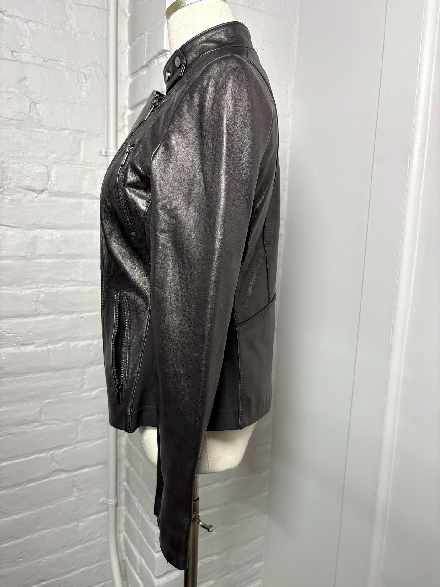 Women Size S Wilson's Leather Black Leather Moto Jacket