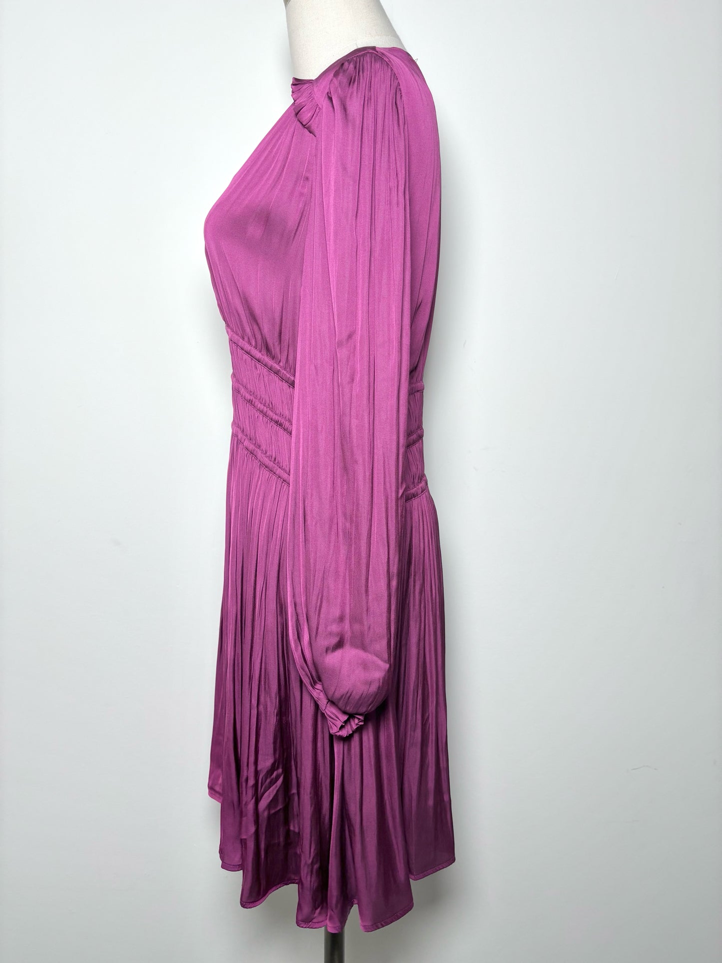 Women Size 42 Maje Plum Solid Polyester Dress