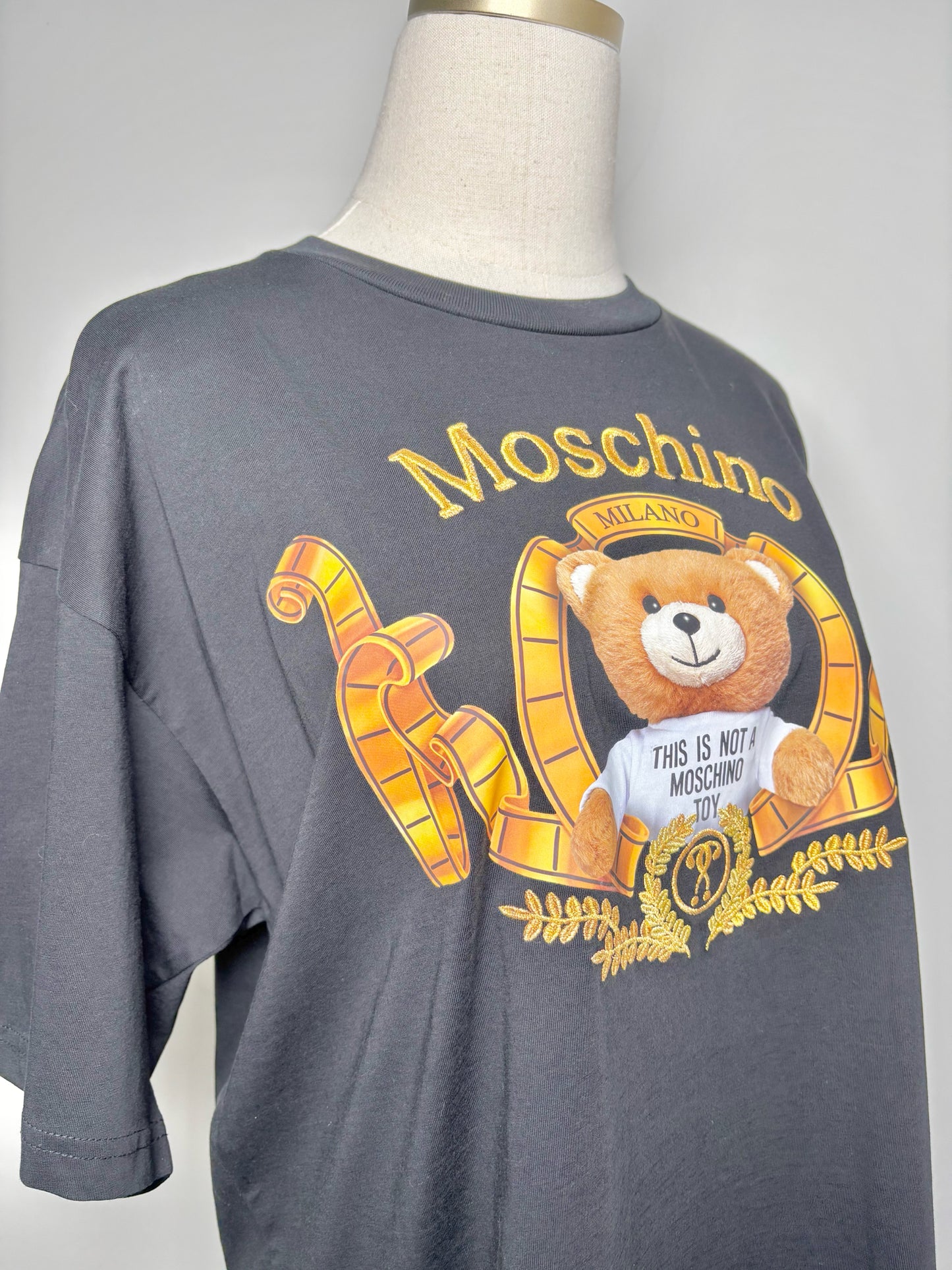 Women Size M Moschino Black Graphic Organic Cotton NWT Shirt