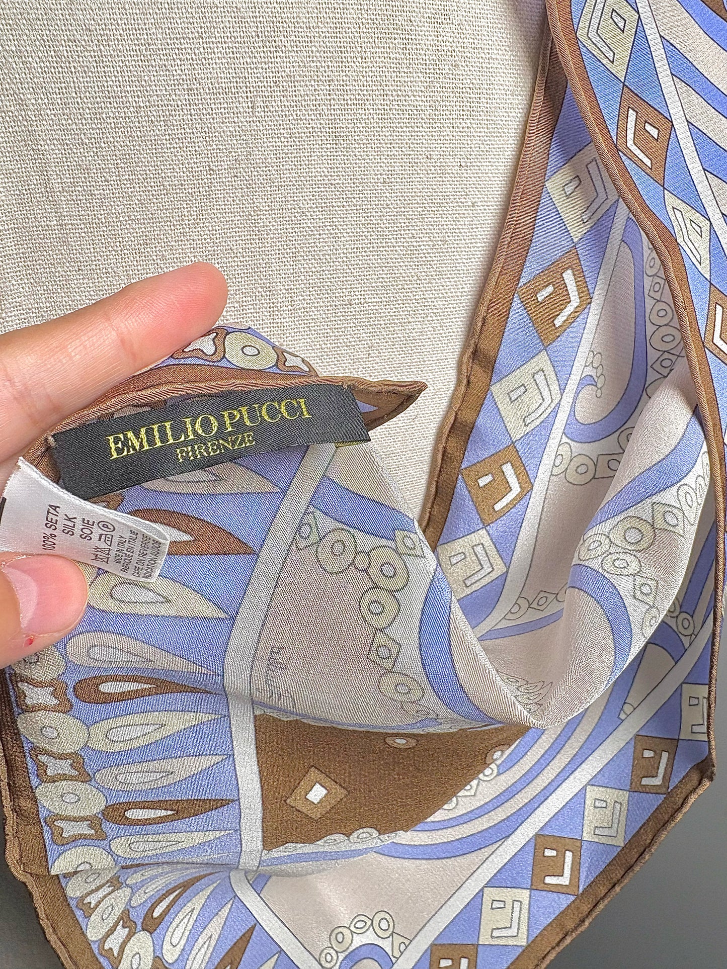 Emilio Pucci Psychedelic Print Silk 63 x 13 Scarf