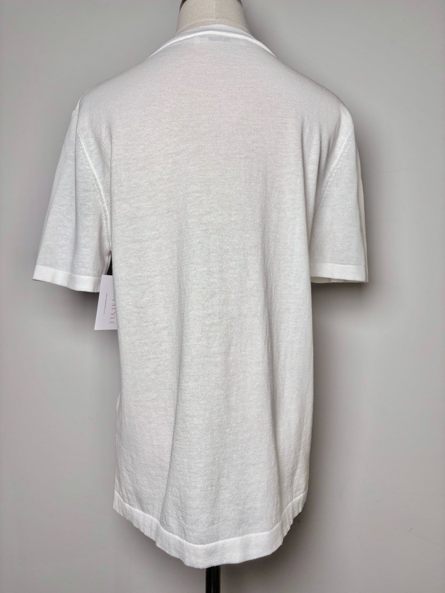 Women Size 46 (10, US) Amina Rubinacci White Solid Pure cotton Sweater
