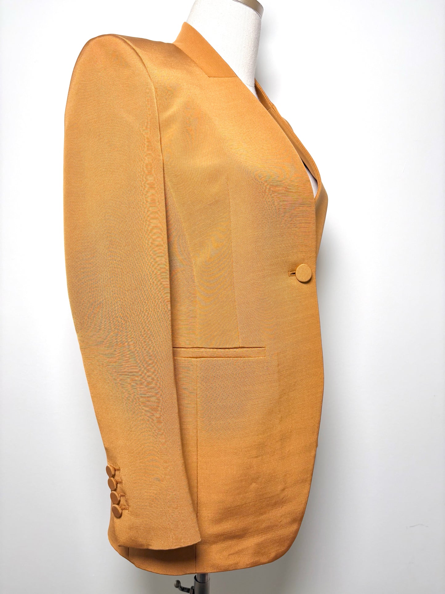 Women Size 0 Lafayette 148 Gold Solid Blazer