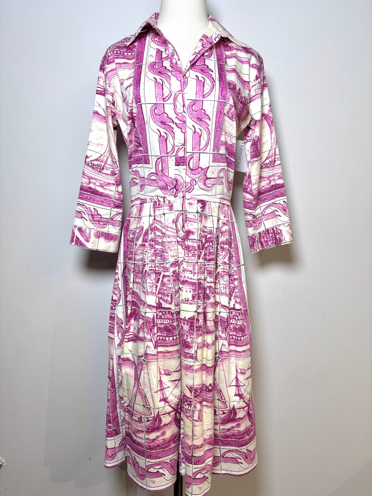Women Size 6 Samantha Sung Purple Print Print Dress