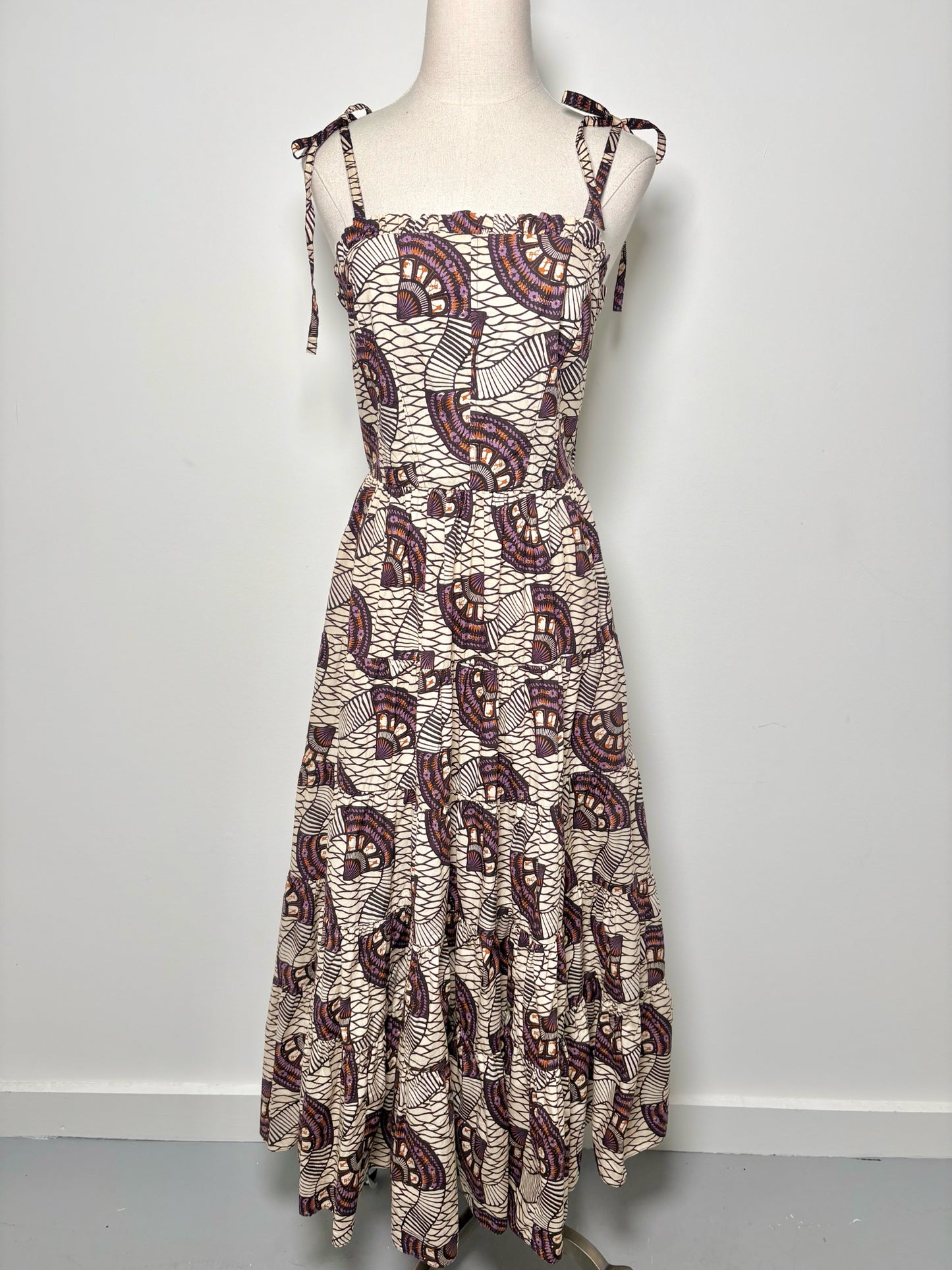 Women Size 4 Ulla Johnson Multicolor Abstract Art Poplin NWT Dress