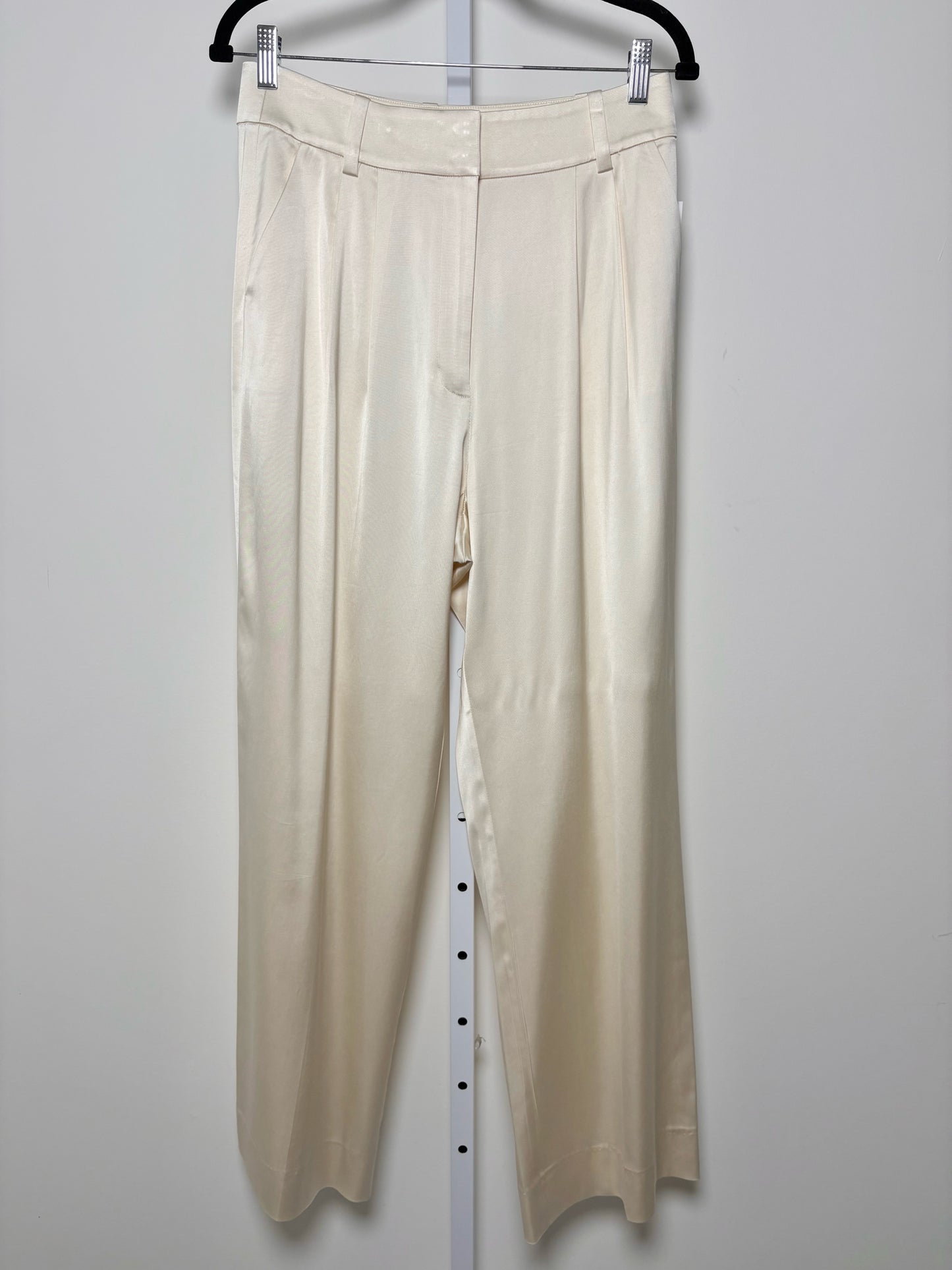 Women Size 8 Favorite Daughter Cream Solid Satin Pants