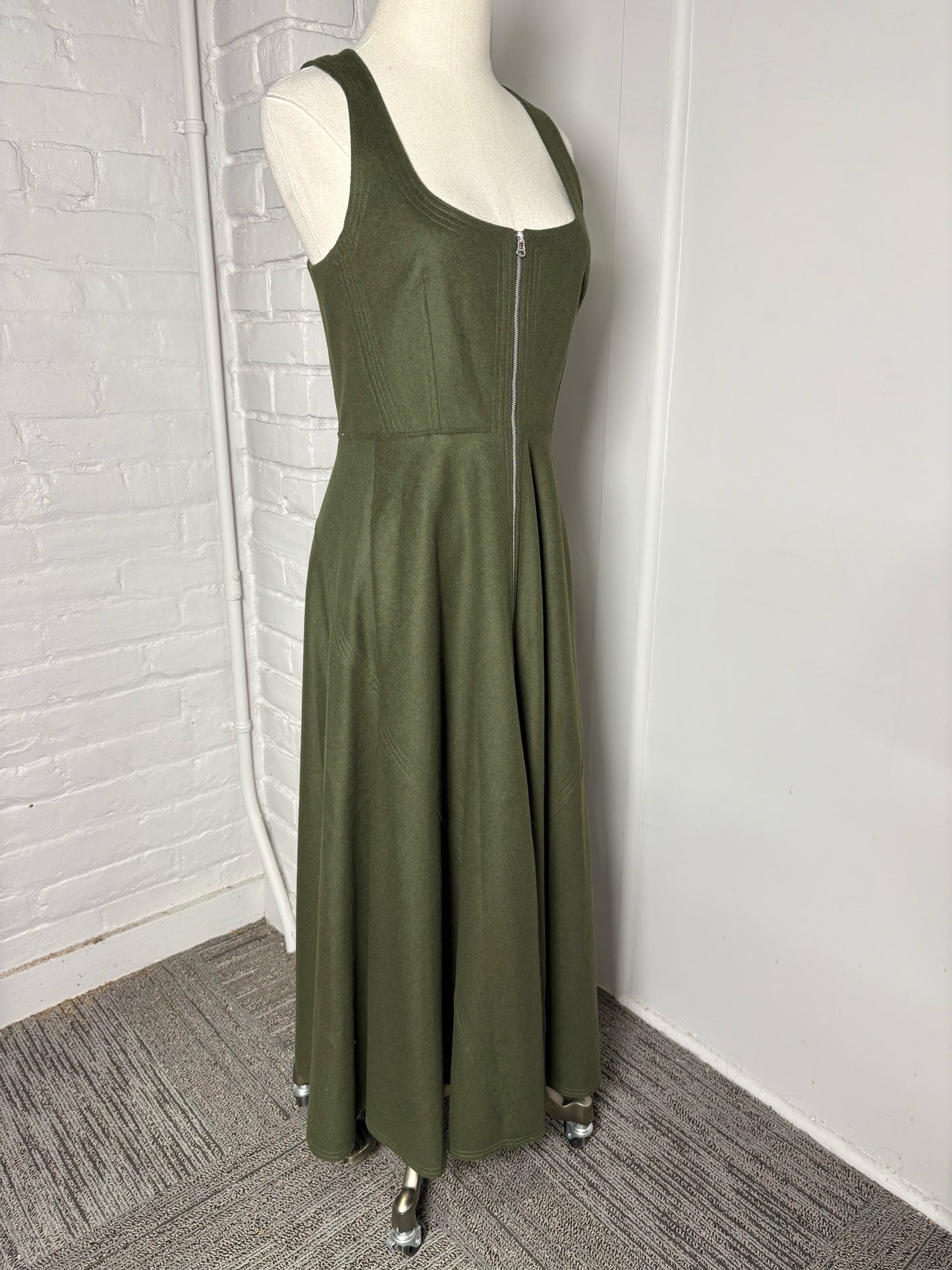 Women Size S La Ligne New York Dark Green Solid Dress